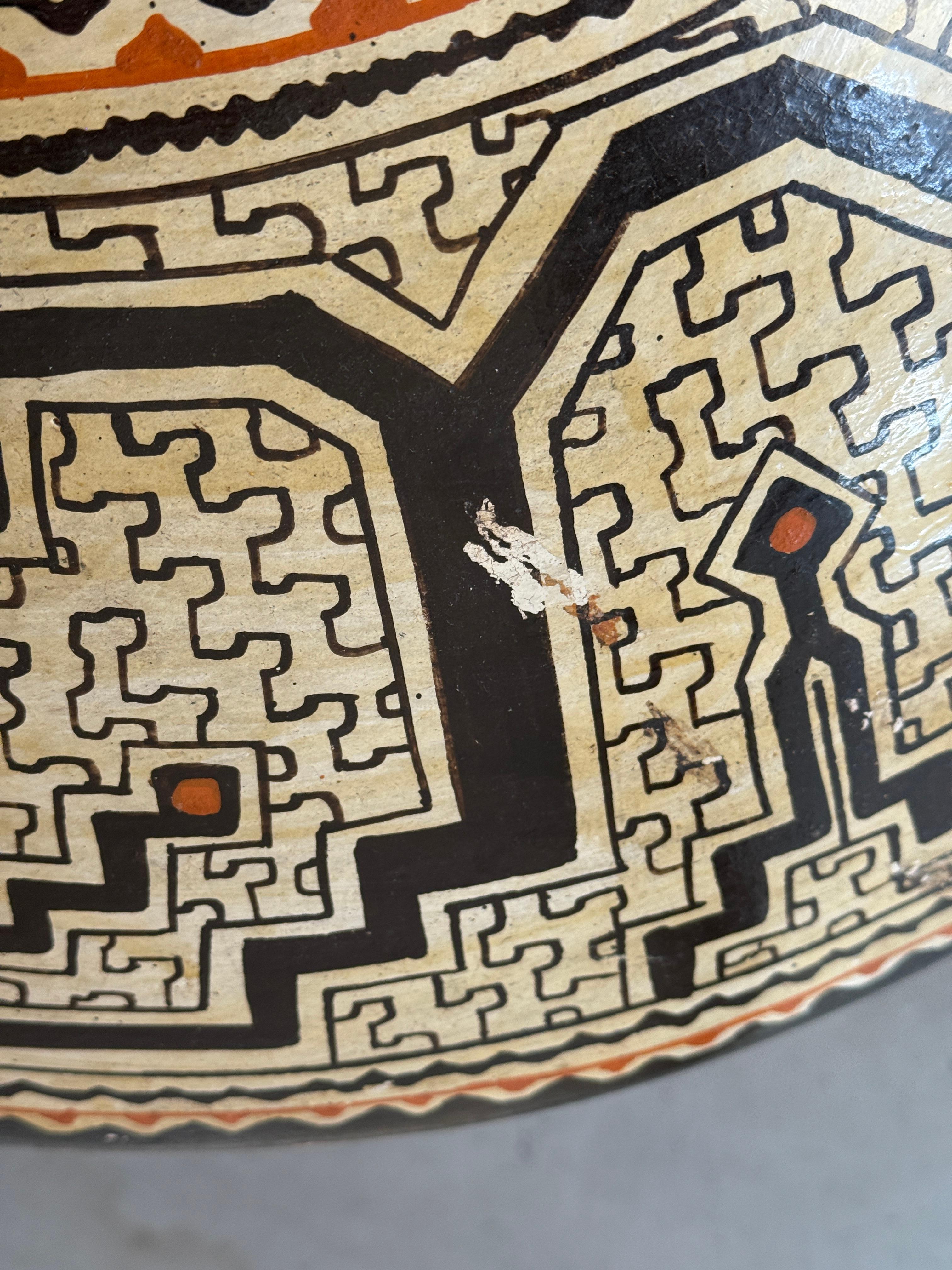 Massive Peruvian Shipibo Conibo Pottery Vessel For Sale 5