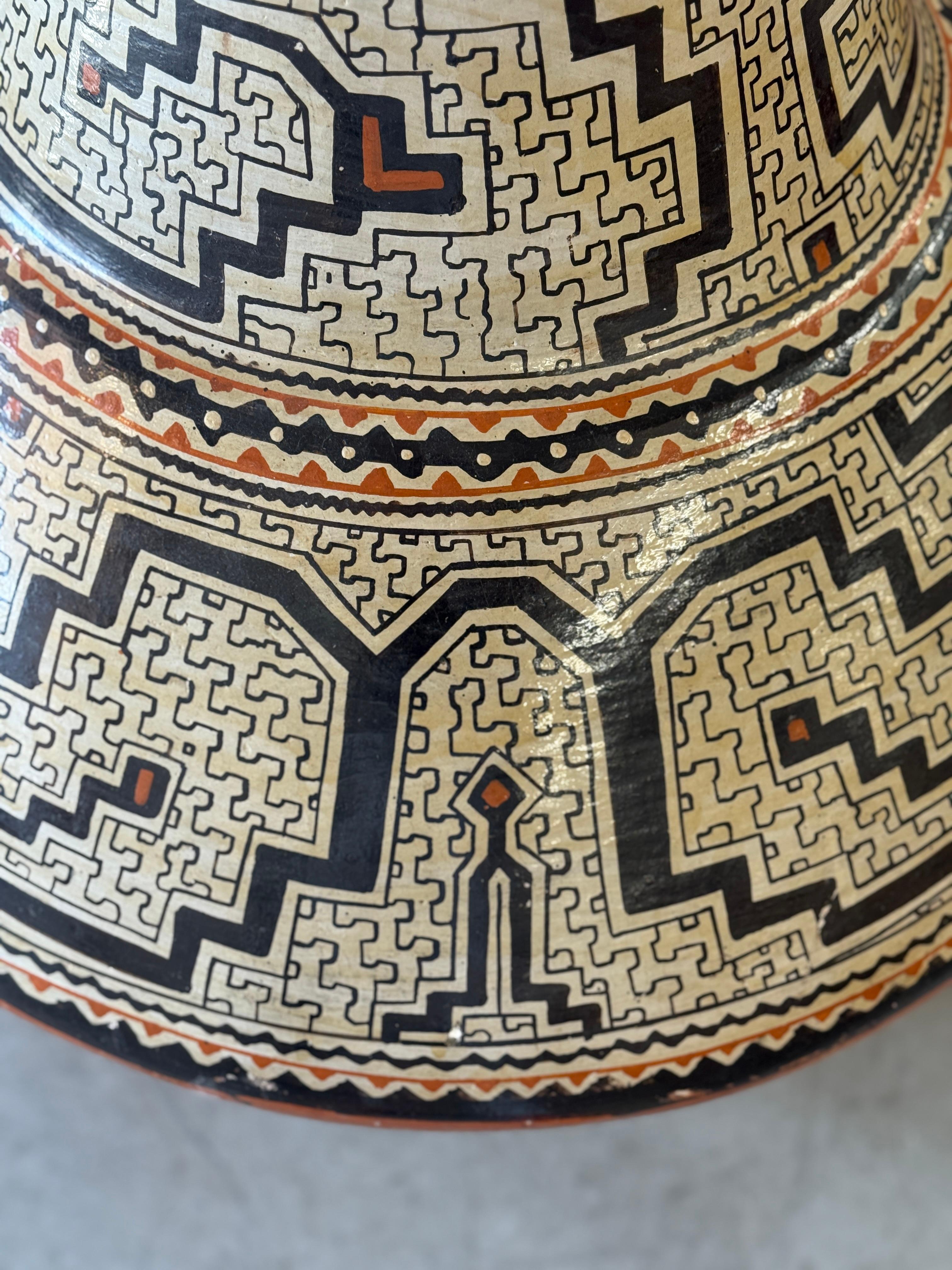 Massive Peruvian Shipibo Conibo Pottery Vessel For Sale 7