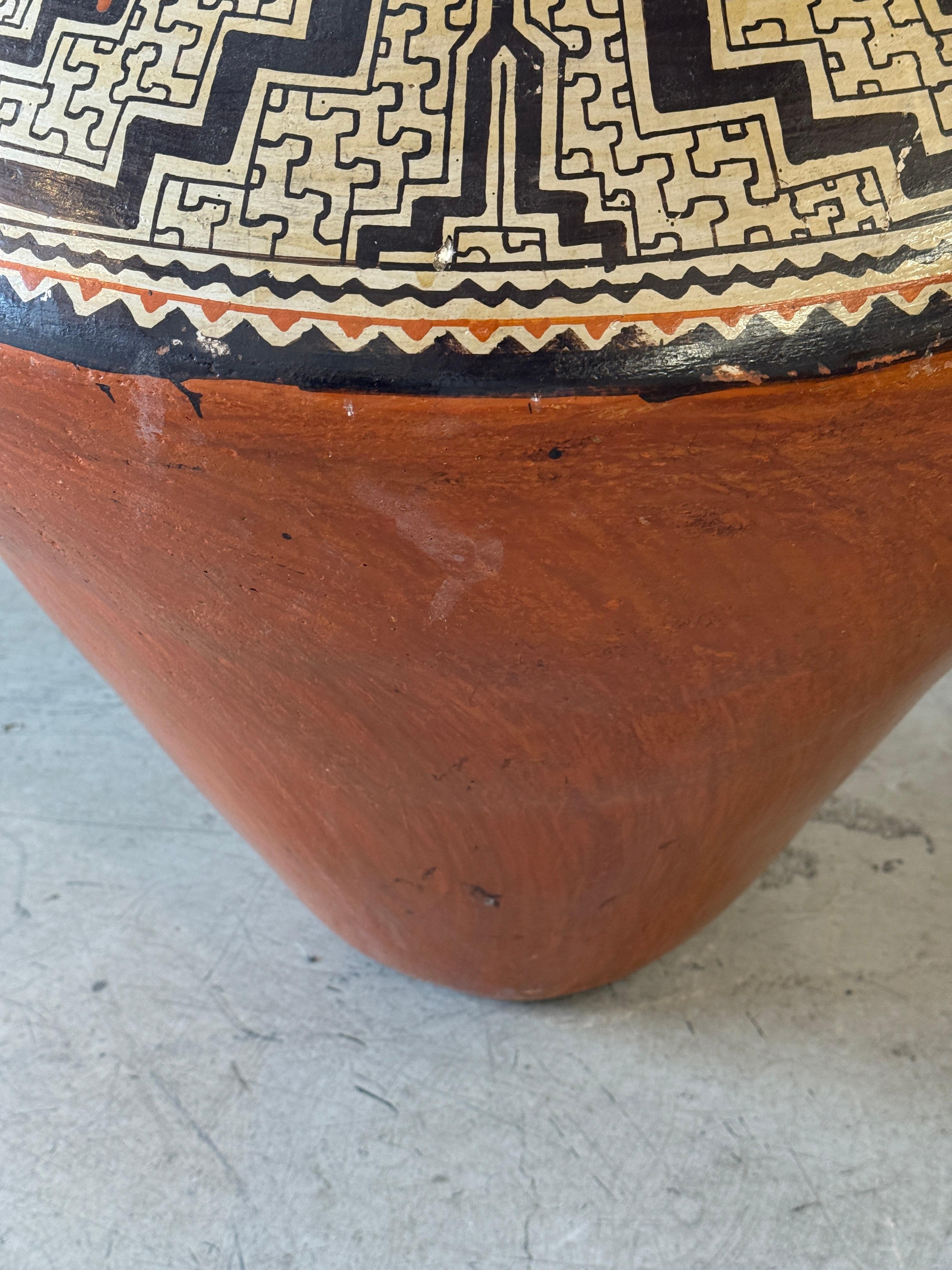 Massive Peruvian Shipibo Conibo Pottery Vessel For Sale 8
