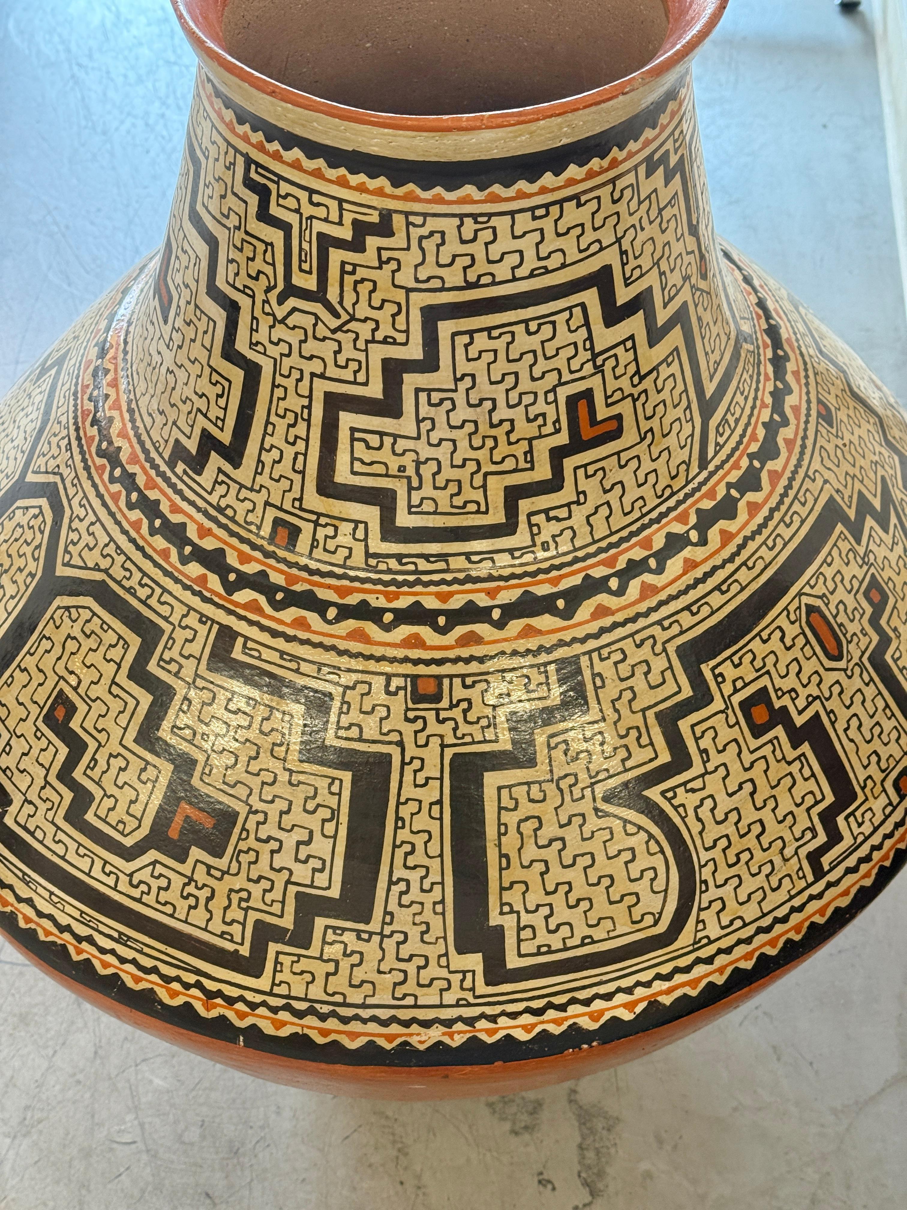 20th Century Massive Peruvian Shipibo Conibo Pottery Vessel For Sale