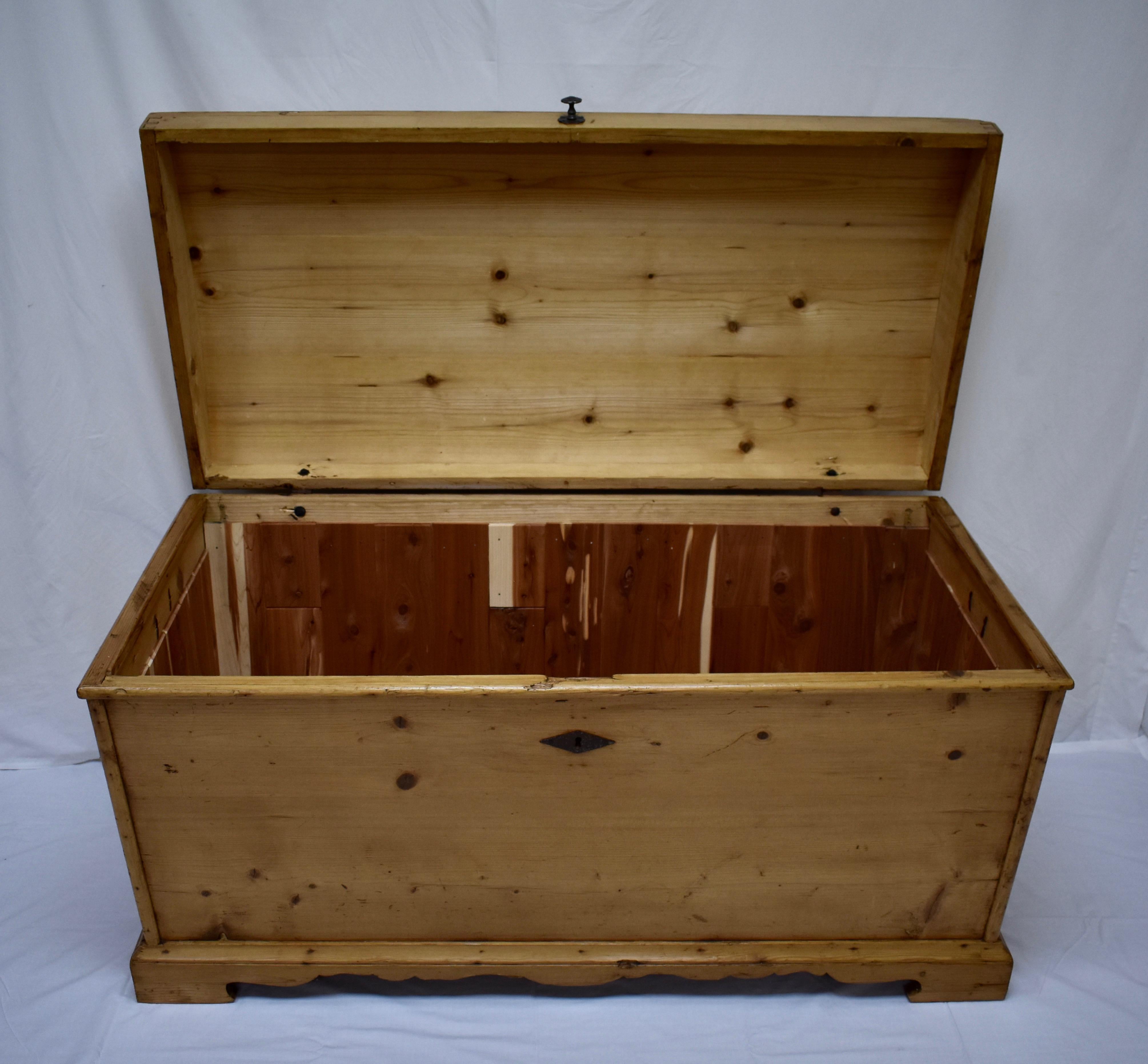Massive Pine Cedar-Lined Dome-Top Trunk or Blanket Chest 3