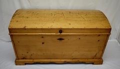 Massive Pine Cedar-Lined Dome-Top Trunk or Blanket Chest