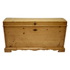 Antique Massive Pine Cedar-Lined Dome-Top Trunk or Blanket Chest