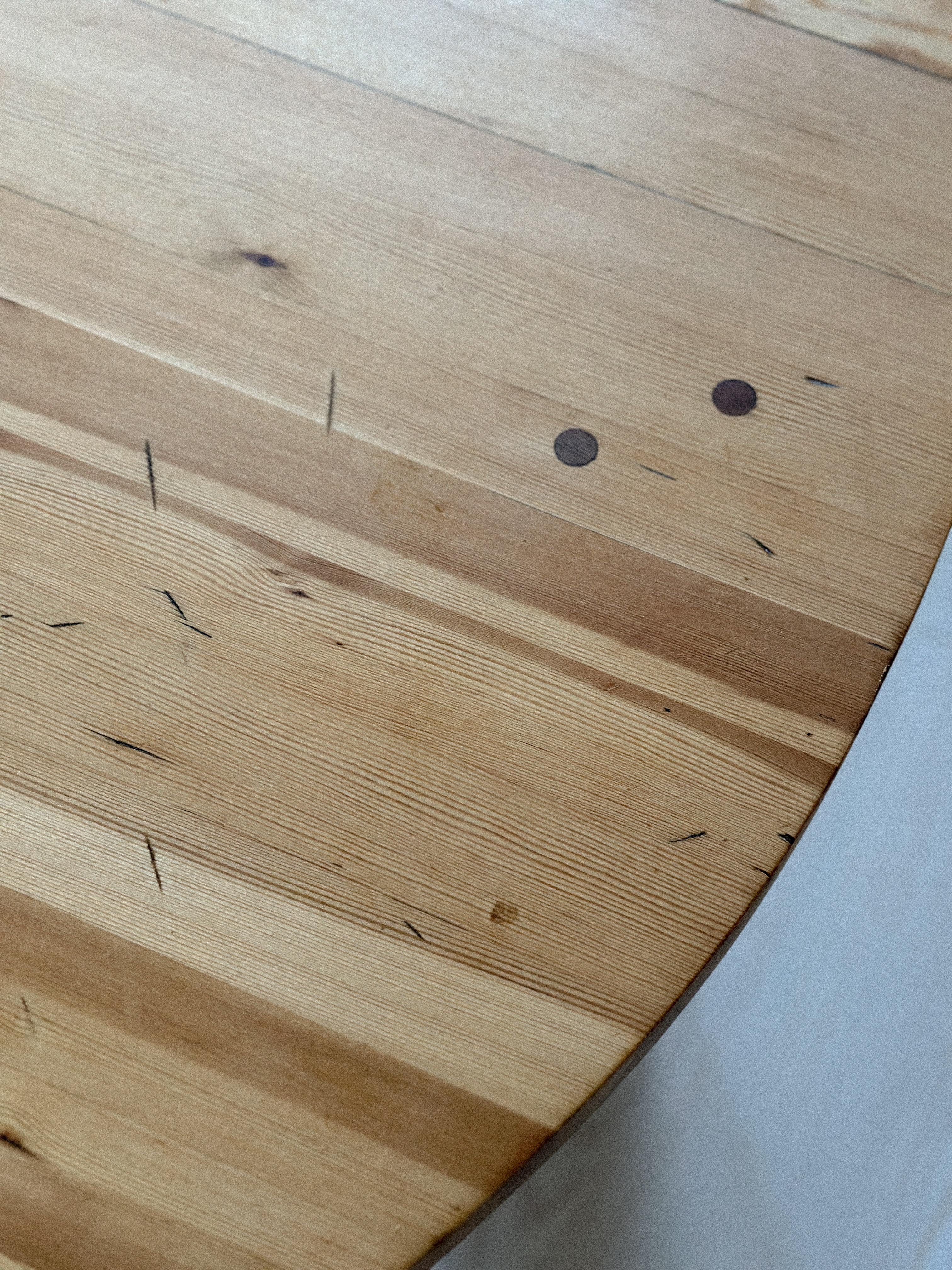 Massive Pine Side Table, Sweden, 1970s For Sale 3