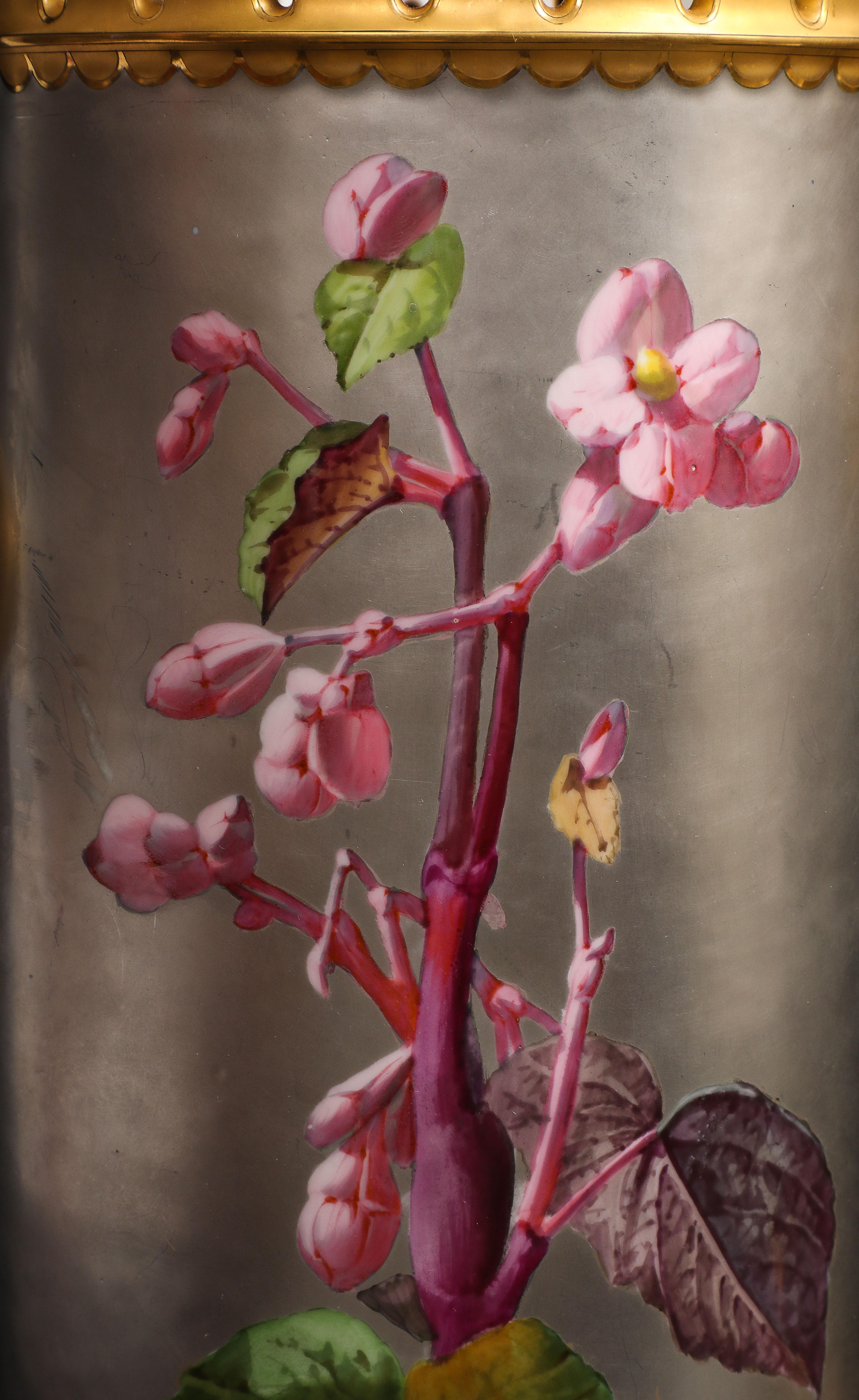 Massive Platinum-Ground Paris Vases with Birds & Flowers, Signed Narcisse Vivien For Sale 2