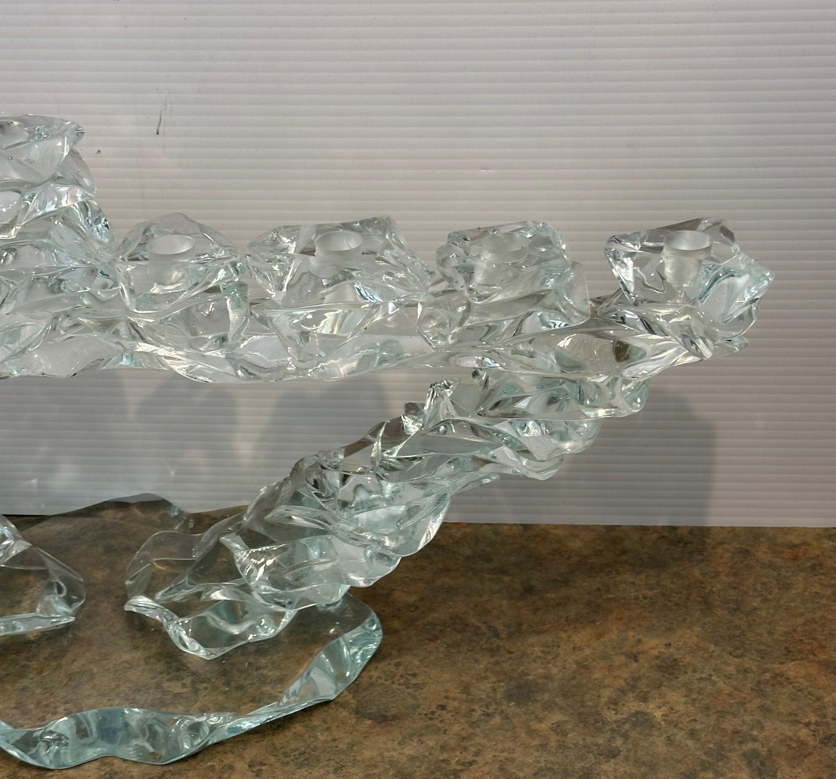 Massive Post-Modern Stacked Art Glass Menorah by Bill Meek Studio (en anglais) en vente 4