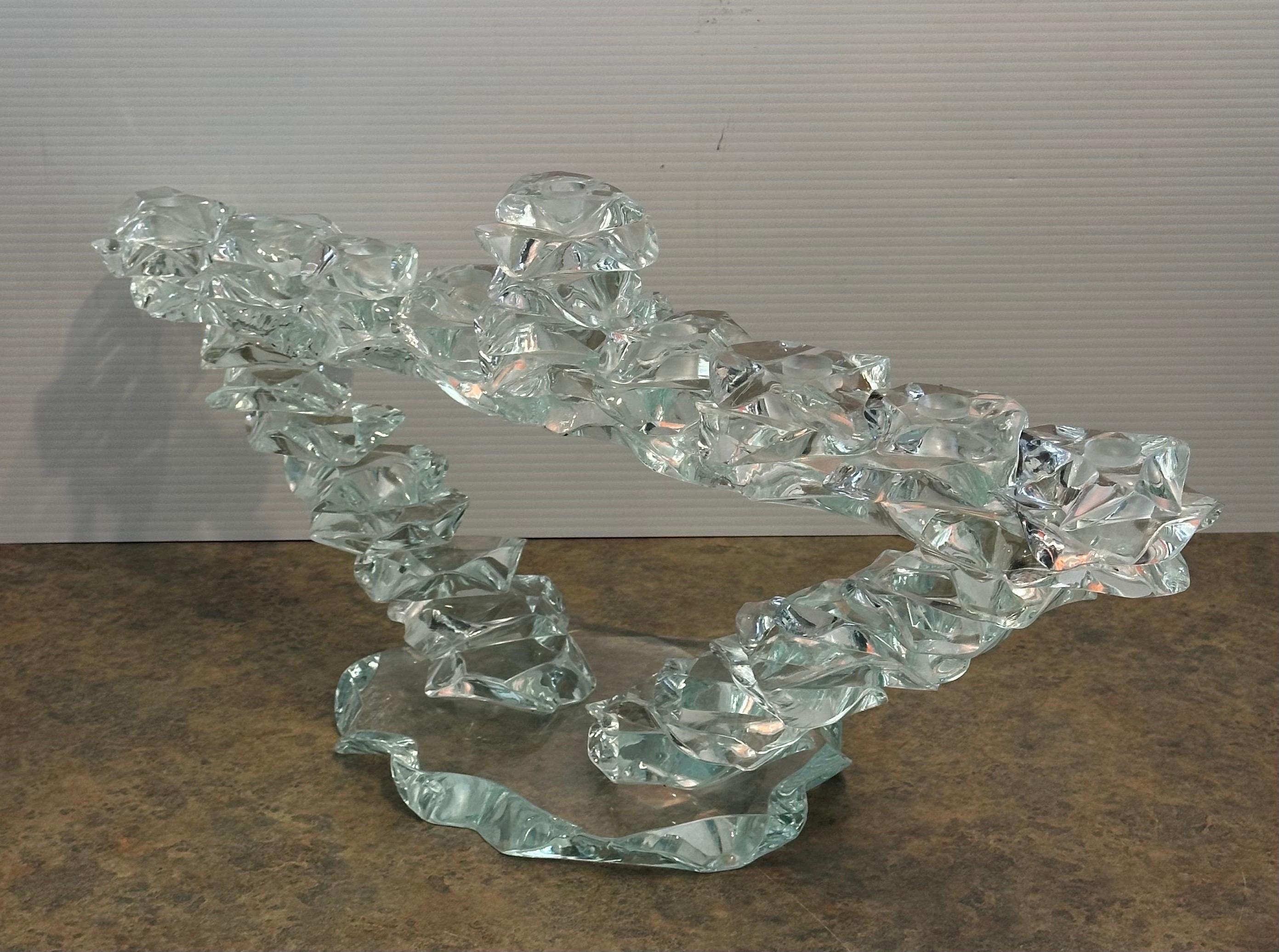 Massive Post-Modern Stacked Art Glass Menorah by Bill Meek Studio (en anglais) en vente 5
