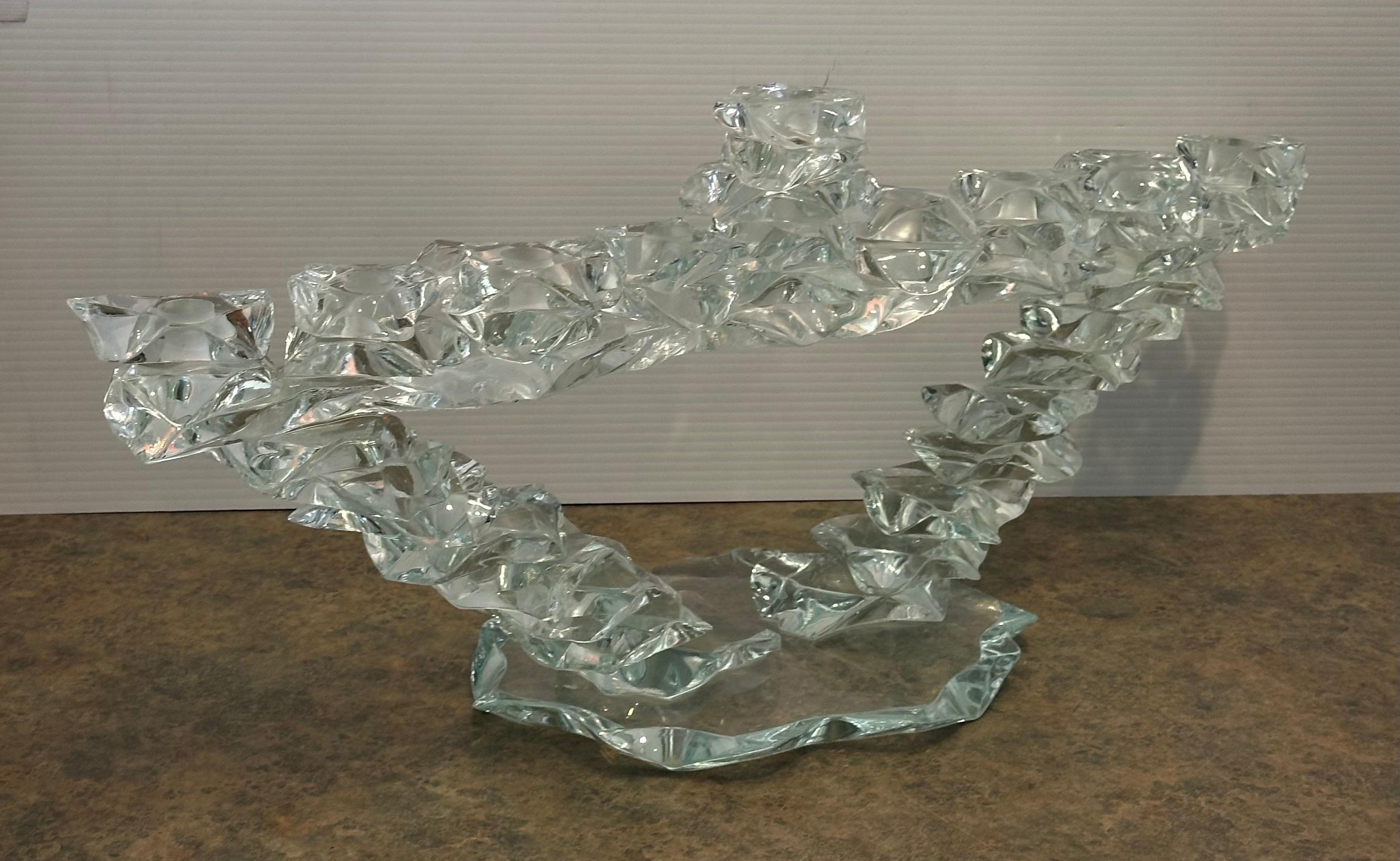 Massive Post-Modern Stacked Art Glass Menorah by Bill Meek Studio (en anglais) en vente 6