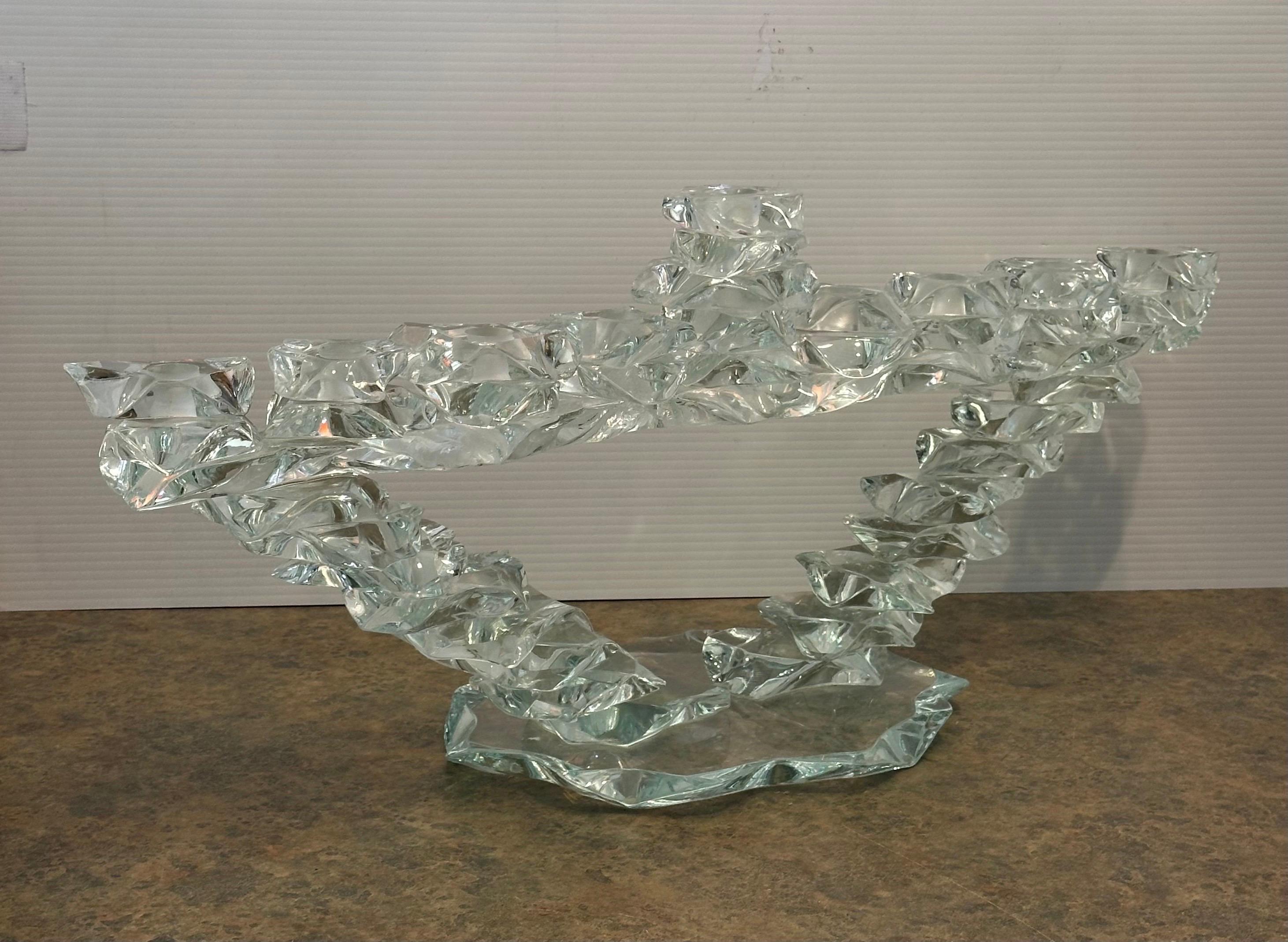 Massive Post-Modern Stacked Art Glass Menorah by Bill Meek Studio (en anglais) en vente 7