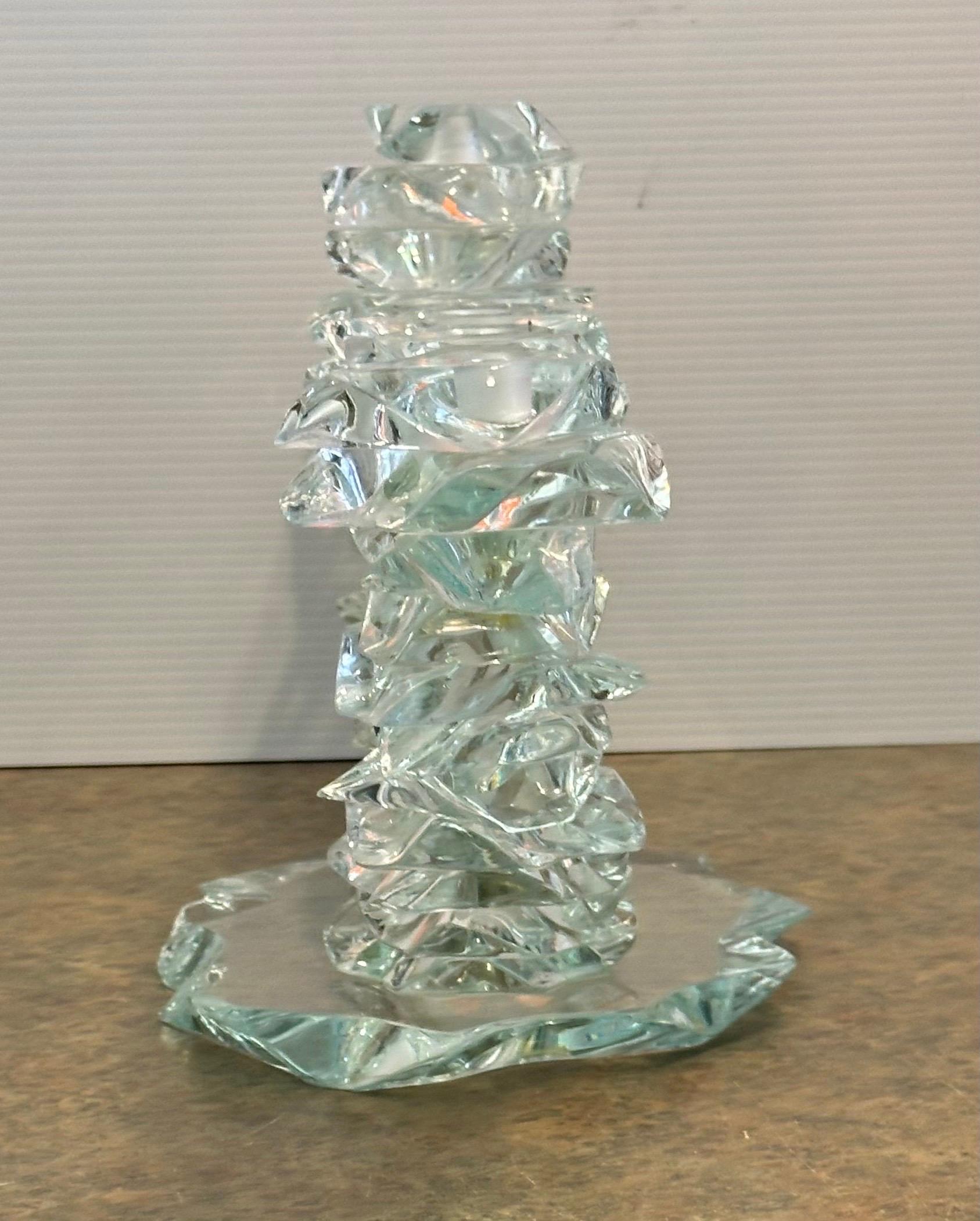 Massive Post-Modern Stacked Art Glass Menorah by Bill Meek Studio (en anglais) en vente 8