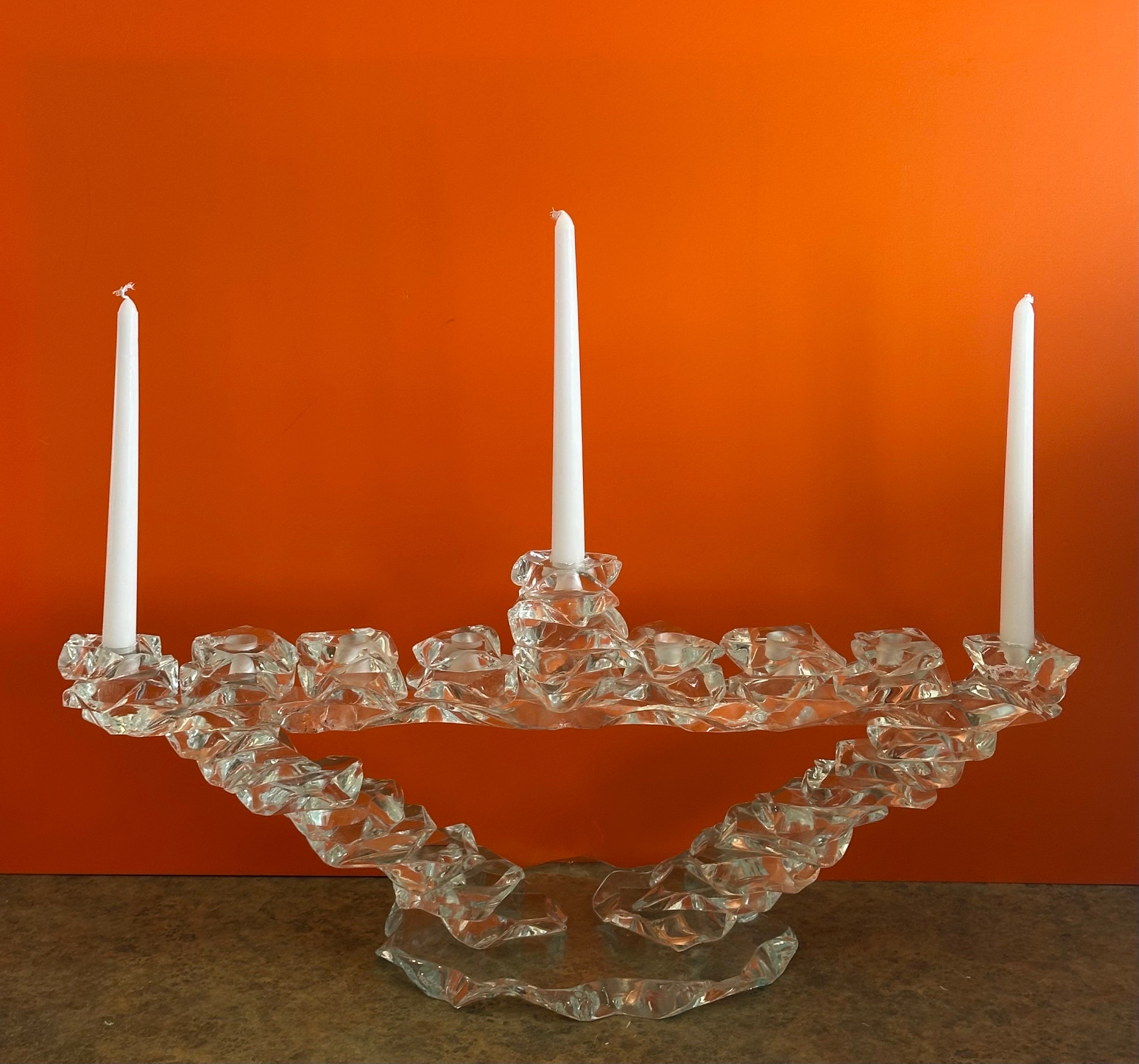 Massive Post-Modern Stacked Art Glass Menorah by Bill Meek Studio (en anglais) en vente 11