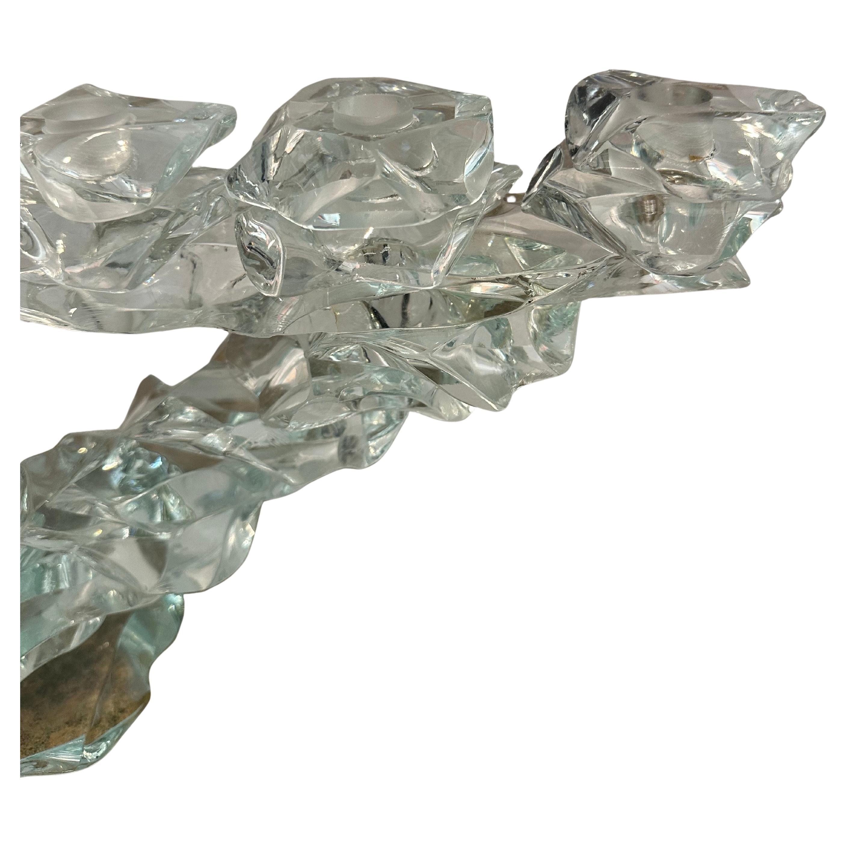 Américain Massive Post-Modern Stacked Art Glass Menorah by Bill Meek Studio (en anglais) en vente