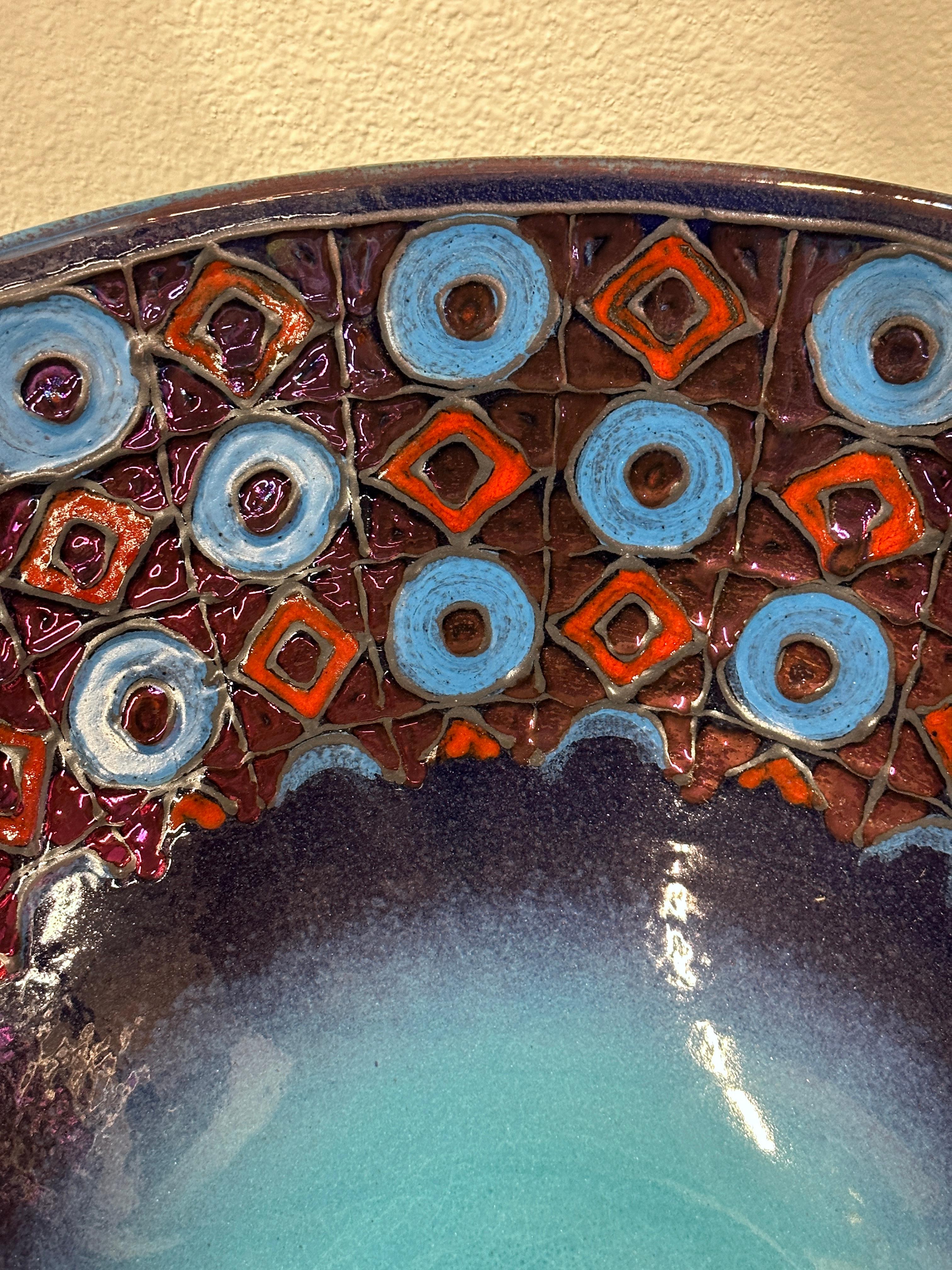 Hand-Crafted Massive Pottery Bowl by Bottega Vignoli Faenza, 2014 For Sale