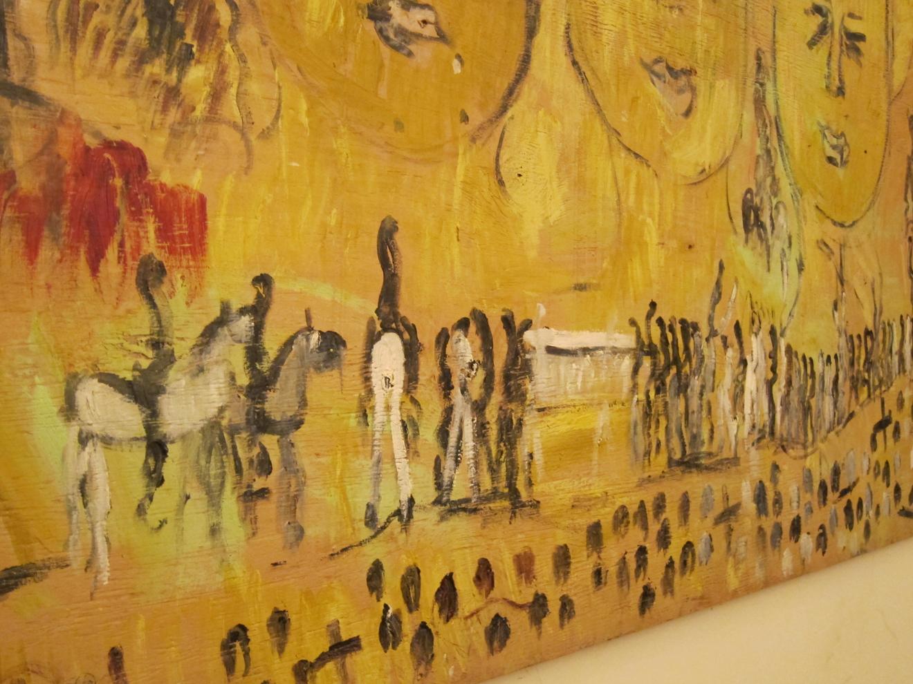 Massive Purvis Young Acrylic on Plywood In Excellent Condition For Sale In Miami, FL