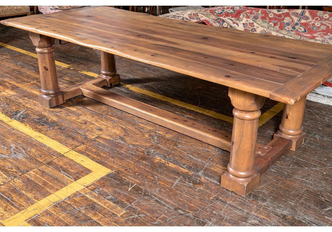 Massive Ralph Lauren Pine Trestle Table  For Sale 9
