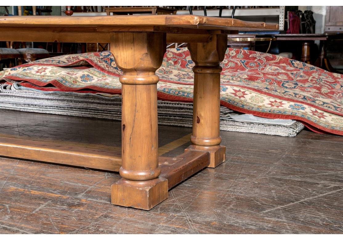 Massive Ralph Lauren Pine Trestle Table  For Sale 1