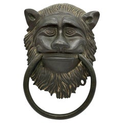 Rare lion d'Allemagne du Sud  Knocker de porte en bronze, 17ème siècle