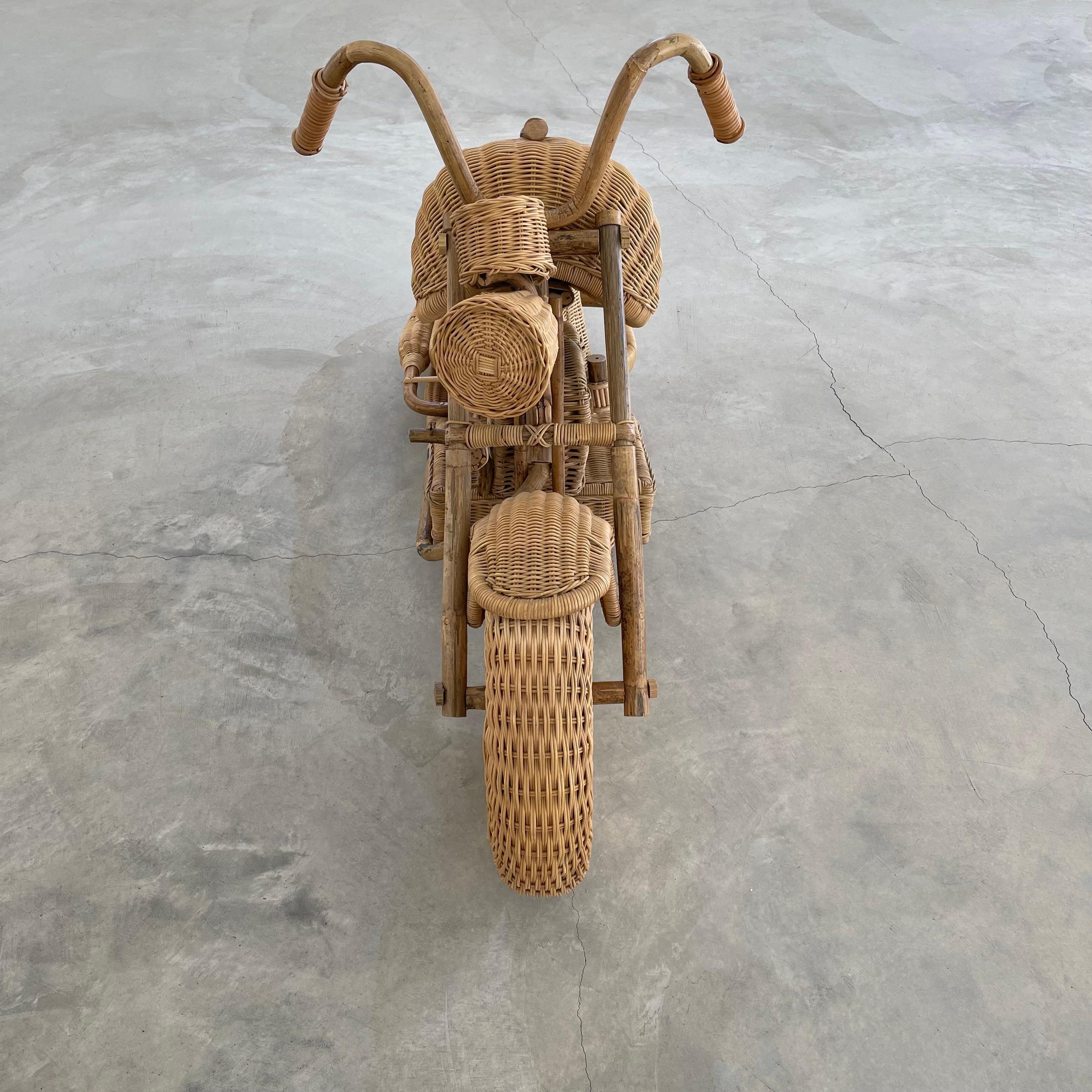 Massive Rattan, Bamboo and Wicker Harley Davidson Motorcycle For Sale 1