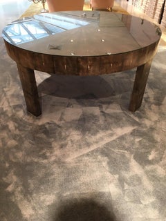 Massive Ray Leather Round Table, Ray Skin, Shagreen, Contemporary