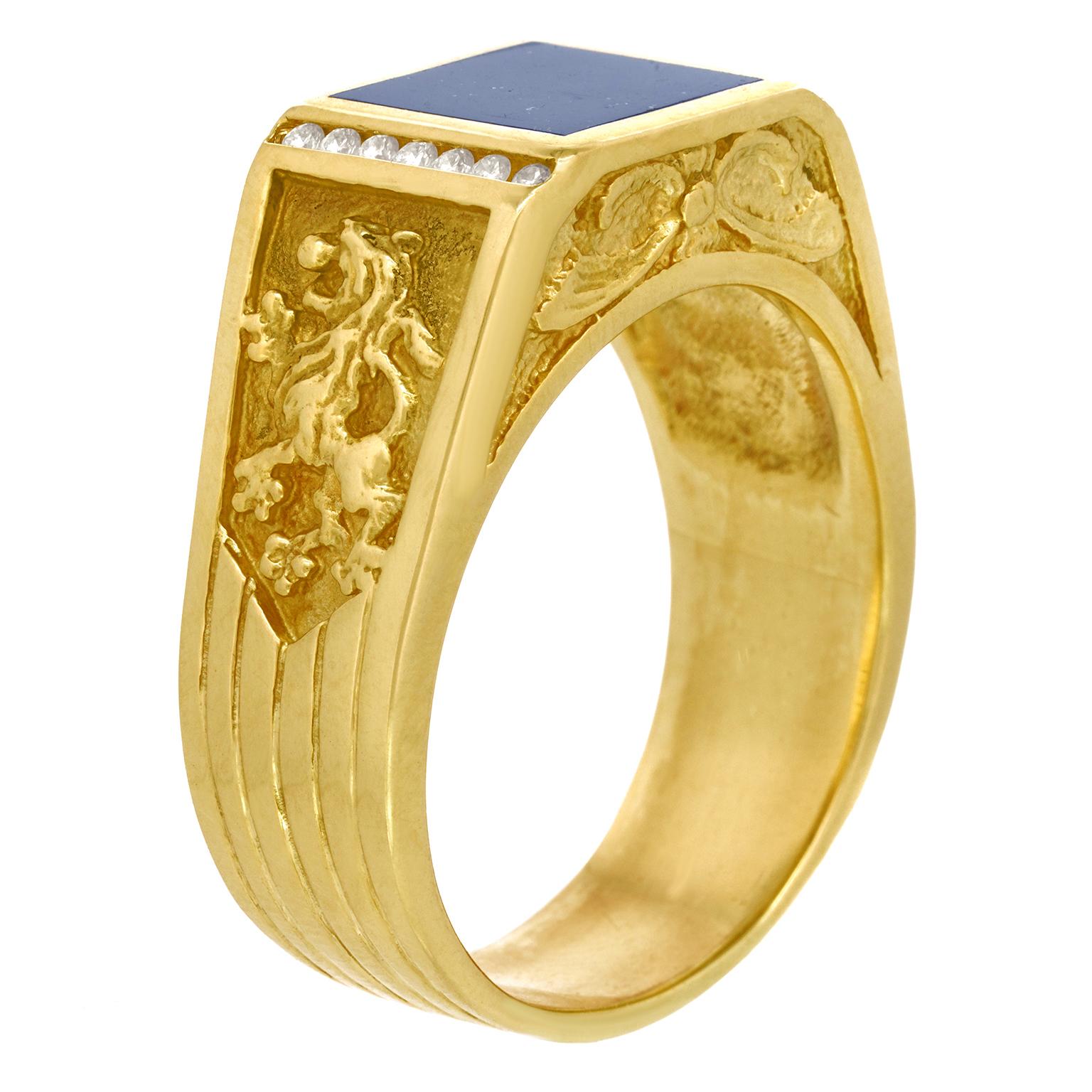 Massive Renaissance Revival Gold Ring 5