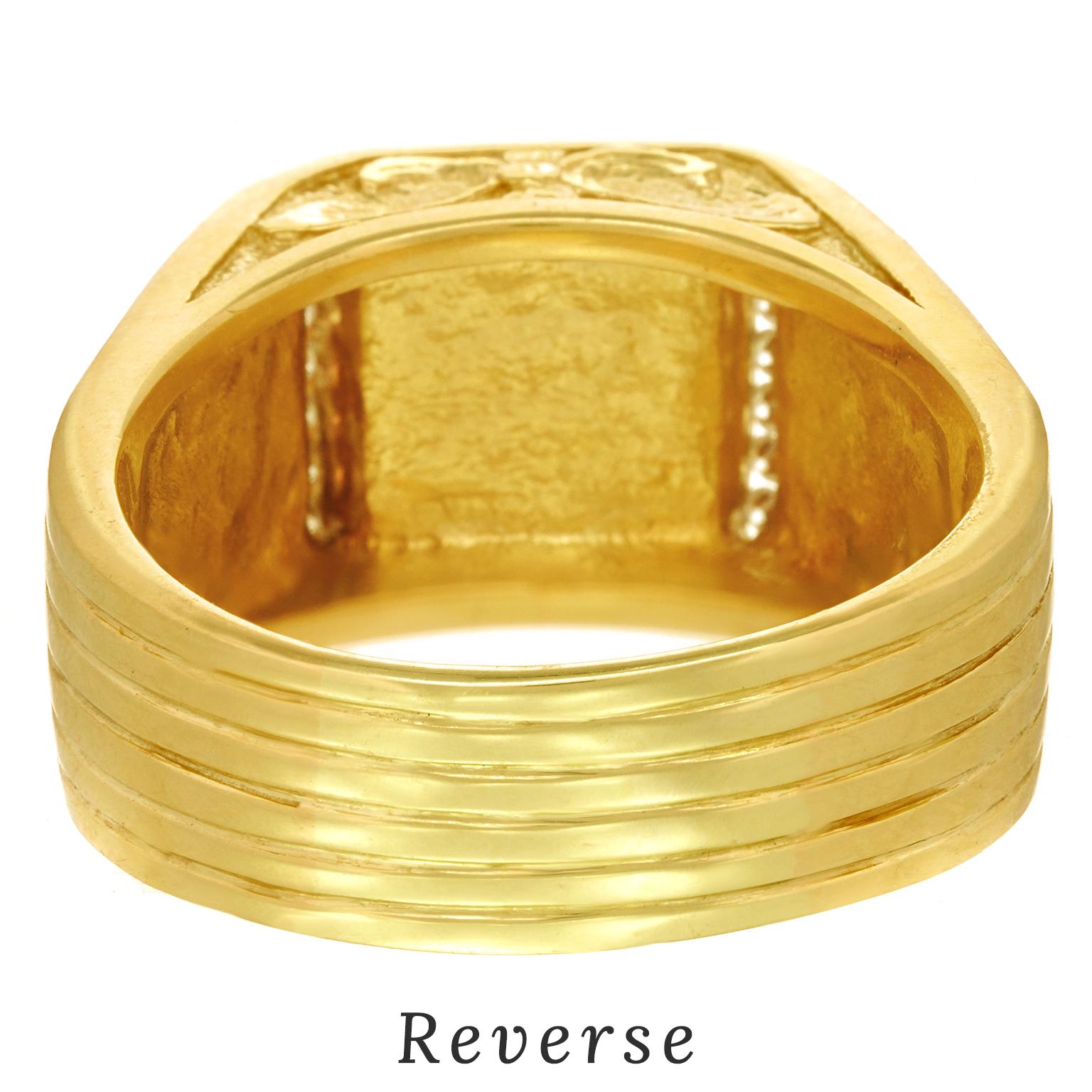 Massive Renaissance Revival Gold Ring 7