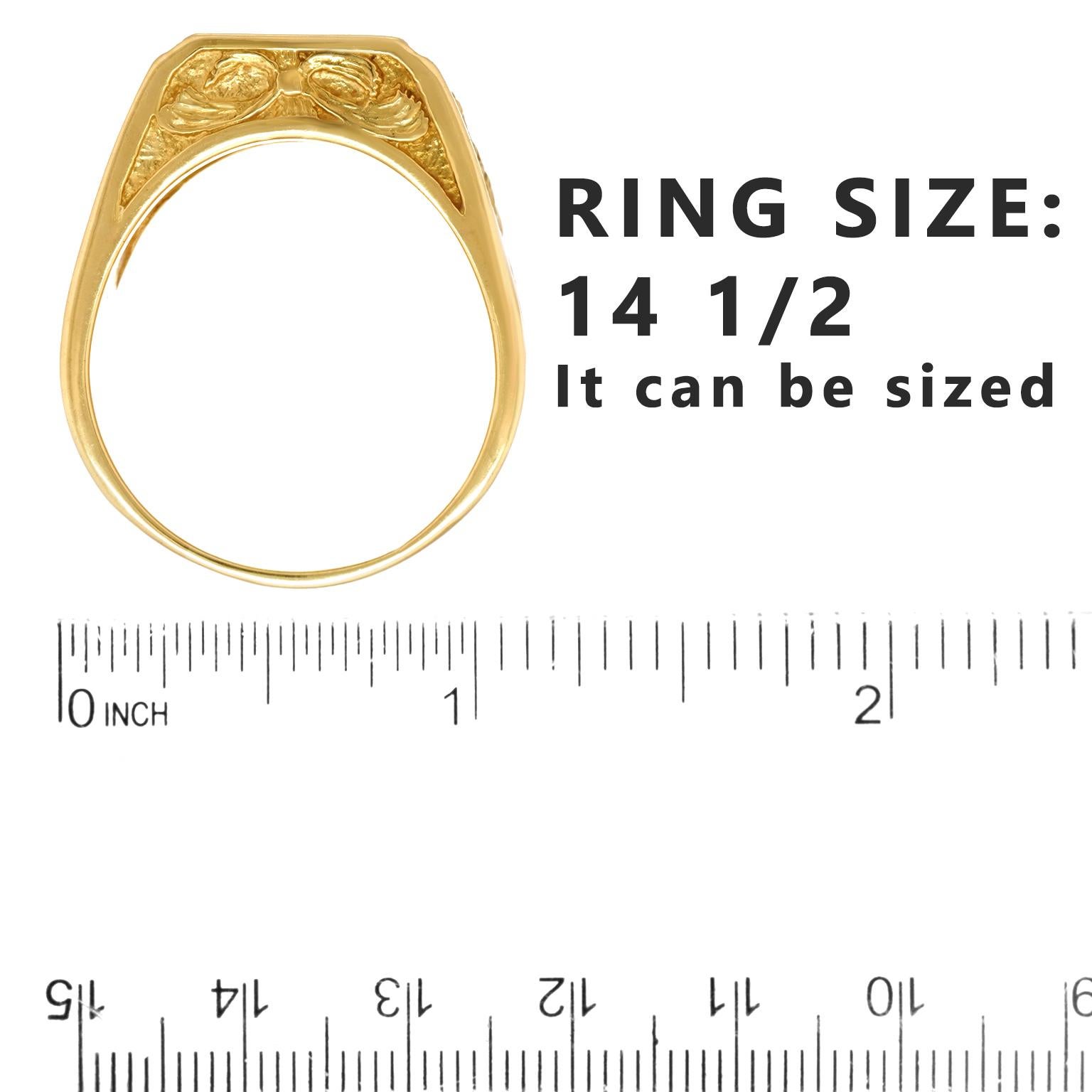 Massive Renaissance Revival Gold Ring 1