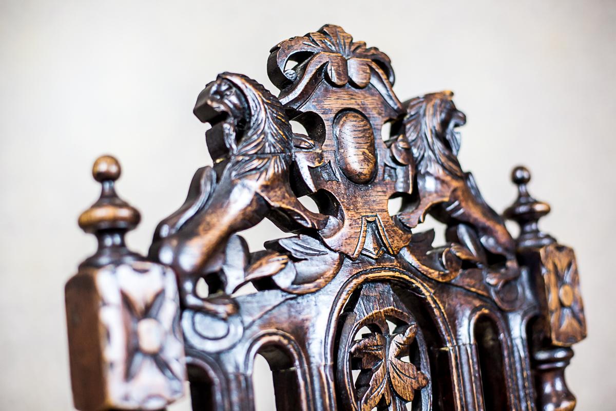 Late 19th Century Massive, Richly Carved Chairs from the 19th Century For Sale
