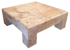 Massive Rose Marble Coffee Table