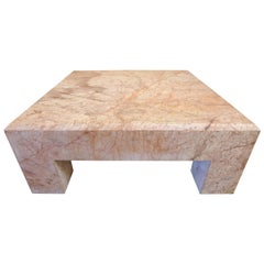 Massive Rose Marble Coffee Table
