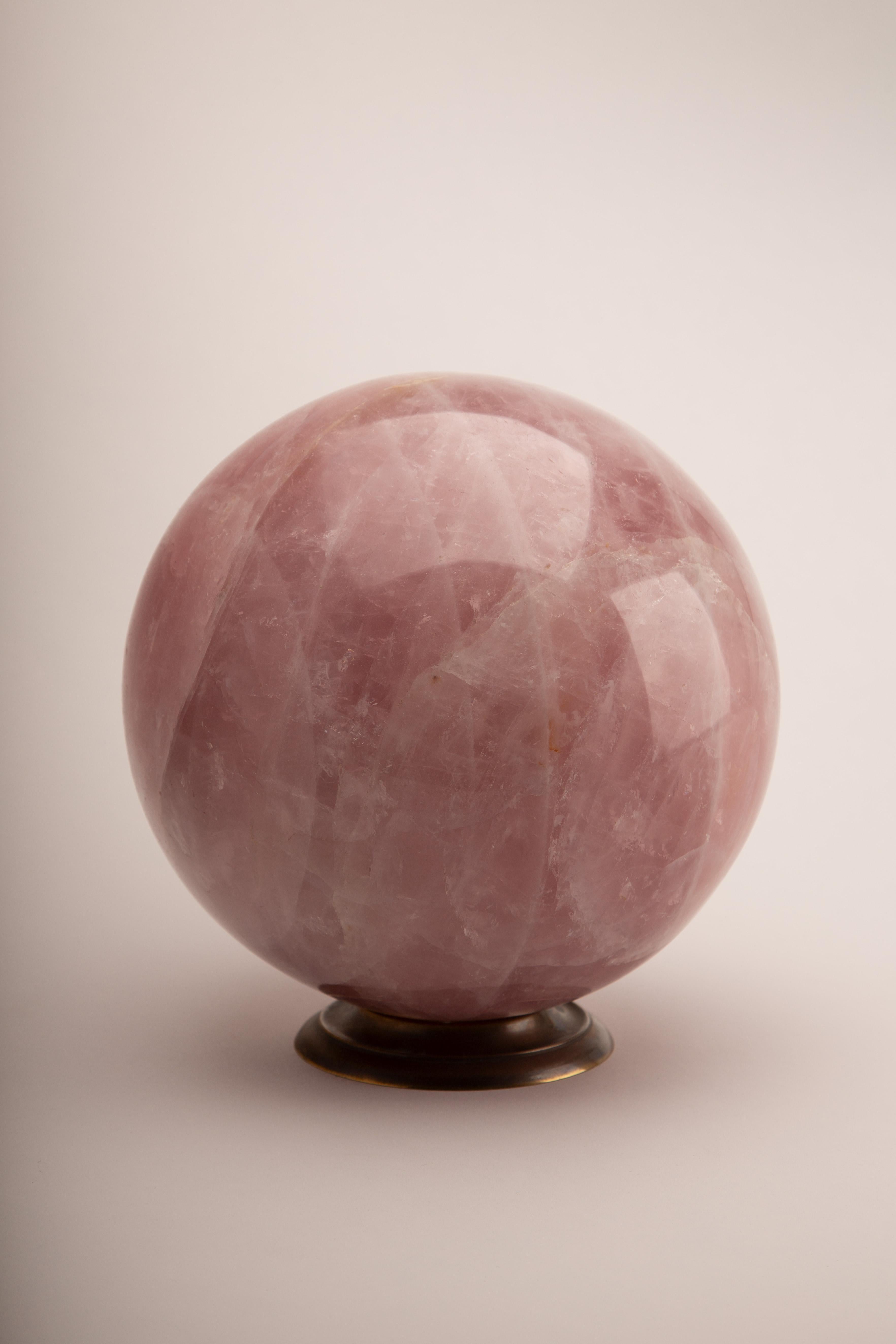 Brazilian Massive Rose Quartz Crystal Sphere – Stone of Love and Healing For Sale