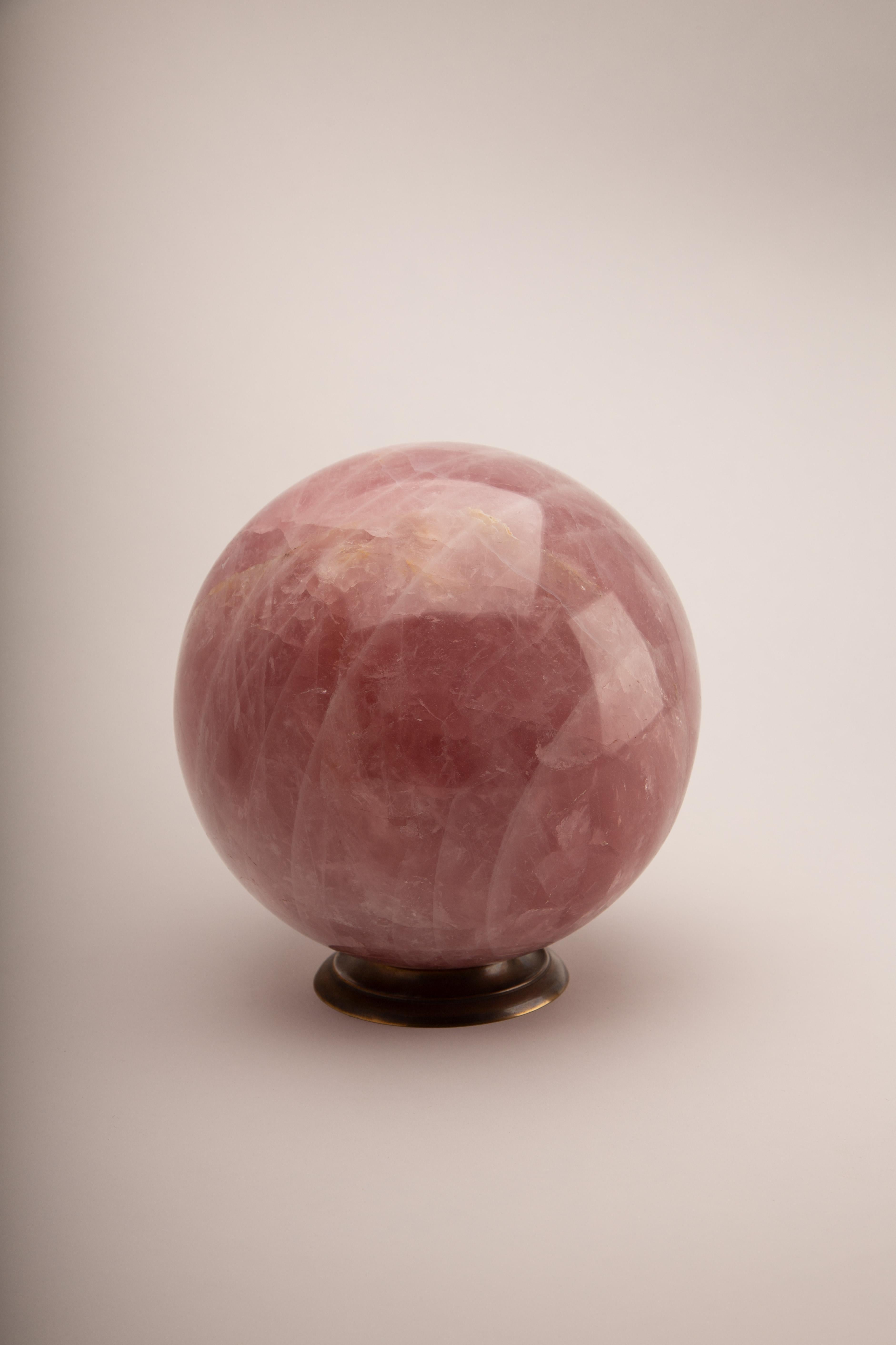 Massive Rose Quartz Crystal Sphere – Stone of Love and Healing In New Condition For Sale In New York, NY