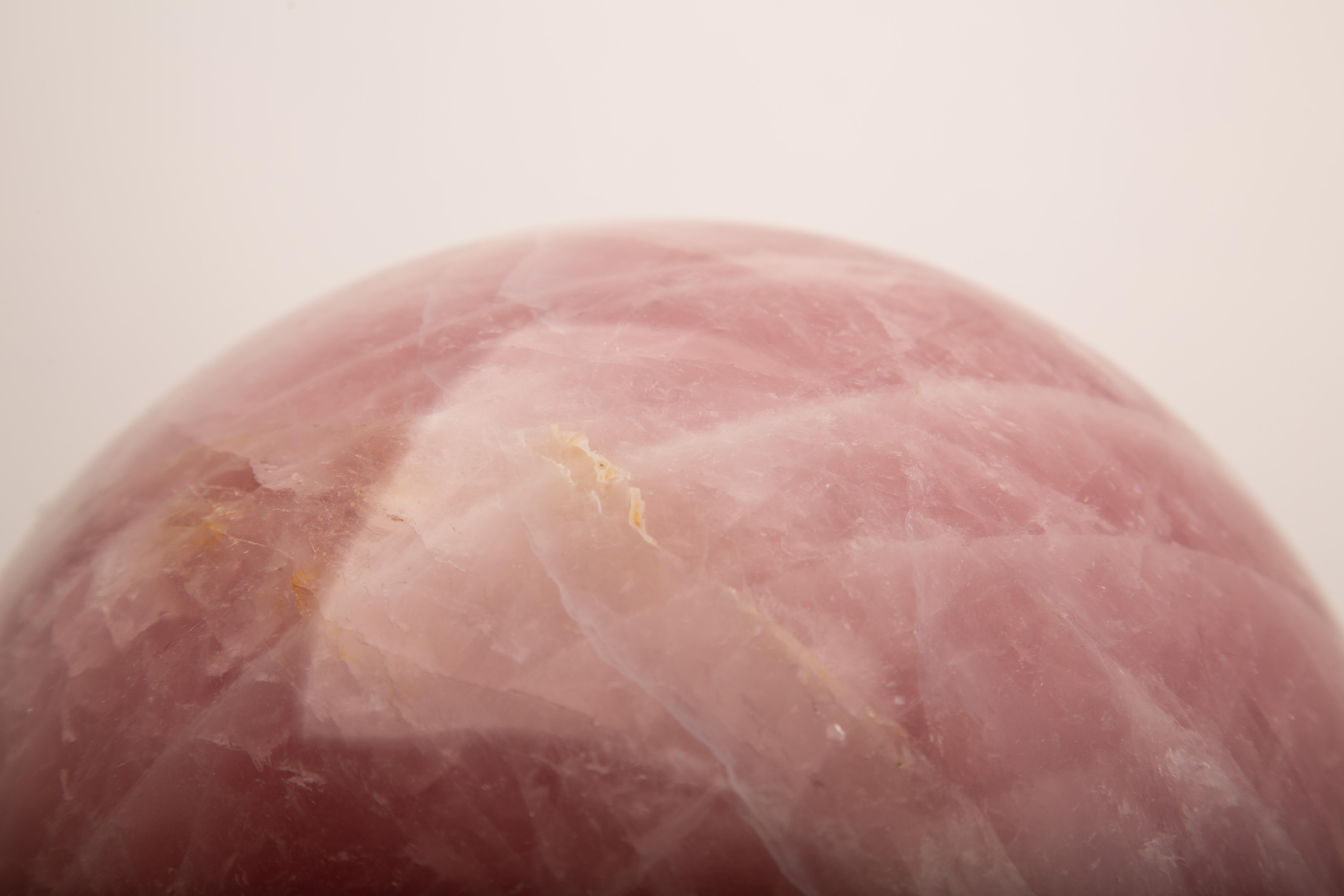 Contemporary Massive Rose Quartz Crystal Sphere – Stone of Love and Healing For Sale