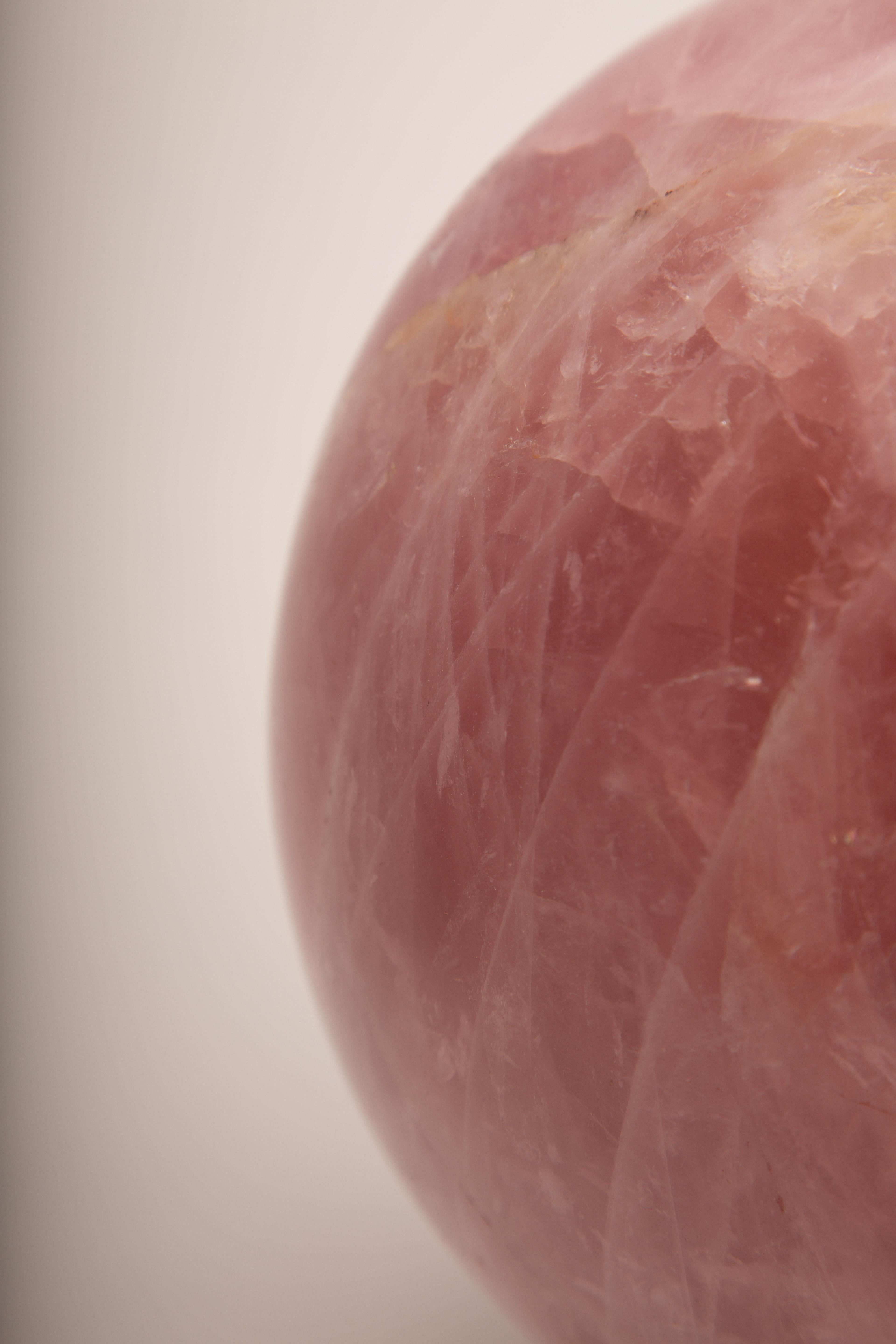 Massive Rose Quartz Crystal Sphere – Stone of Love and Healing For Sale 1