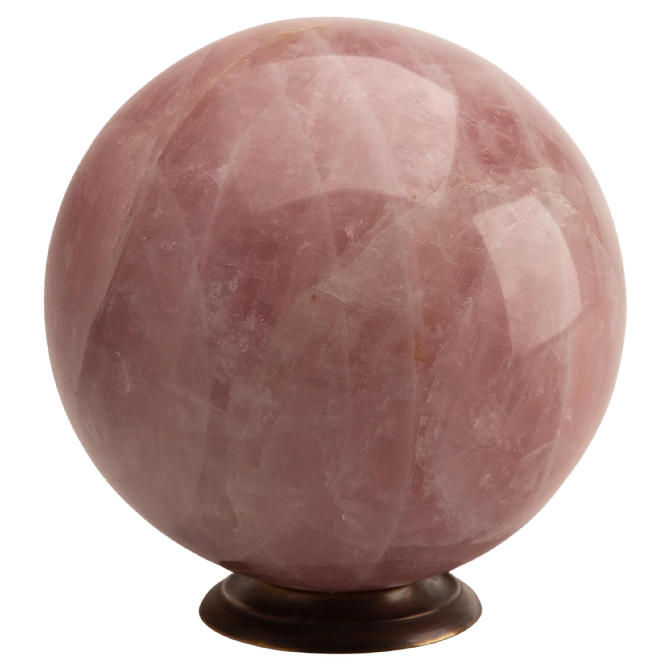 Massive Rose Quartz Crystal Sphere – Stone of Love and Healing For Sale