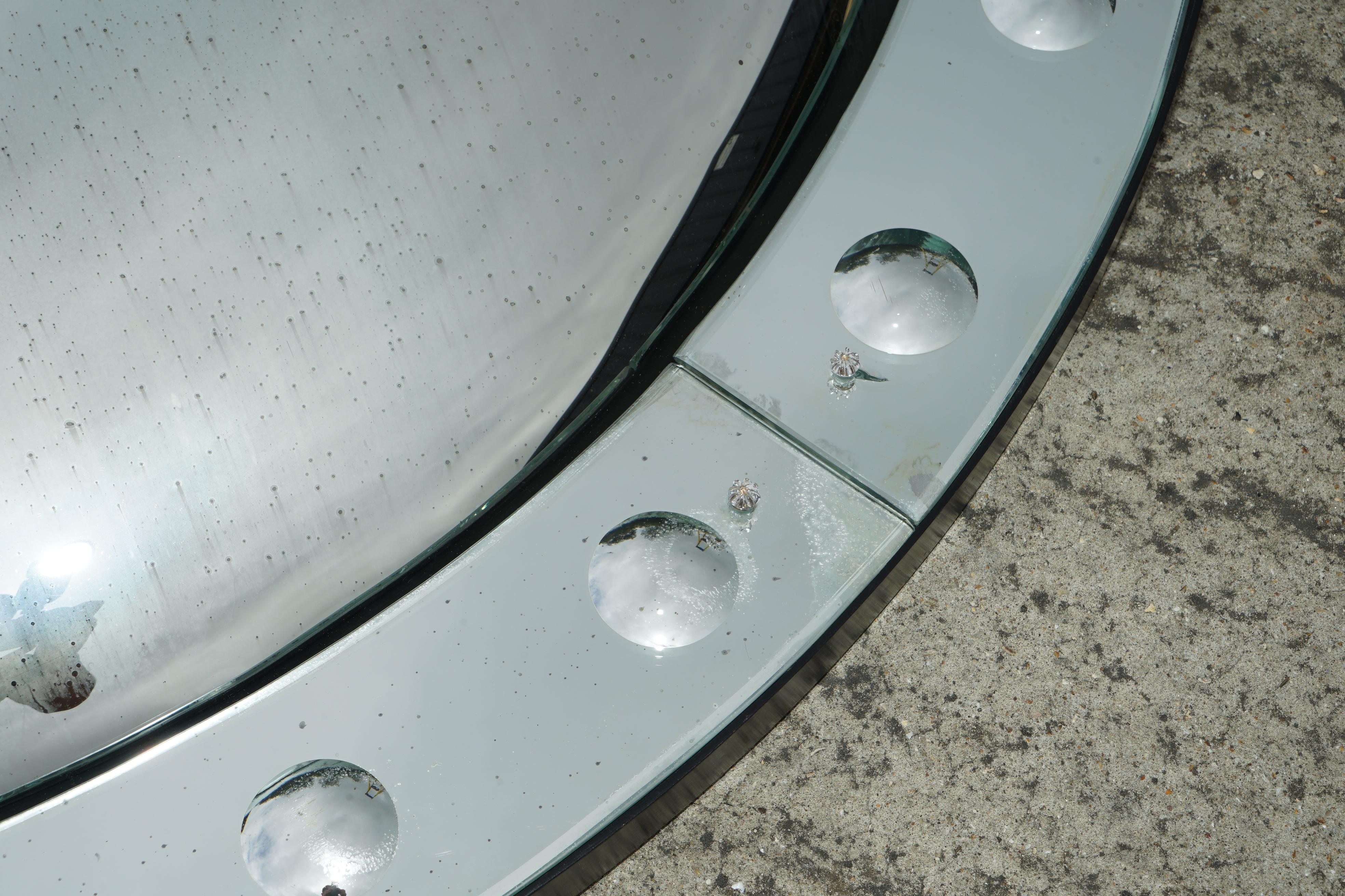 Art déco MASSIVE ROUND 136CM TALL CONVEX GLASS SORcerERS MiRROR BUTLERS WALL MIRROR en vente