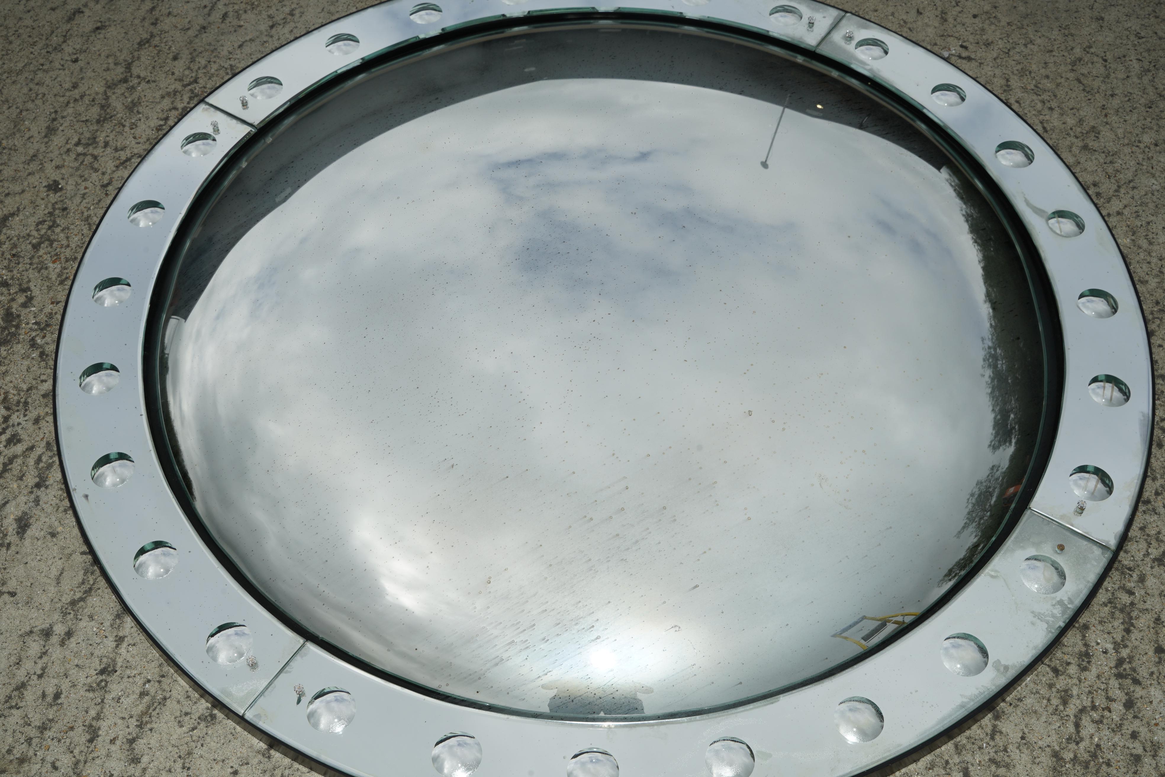 Fait main MASSIVE ROUND 136CM TALL CONVEX GLASS SORcerERS MiRROR BUTLERS WALL MIRROR en vente