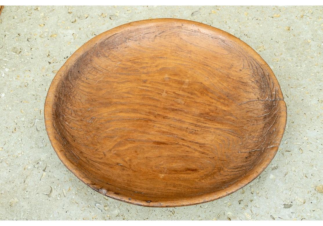 Massive Rustic Antique Wooden Dough Bowl In Good Condition In Bridgeport, CT