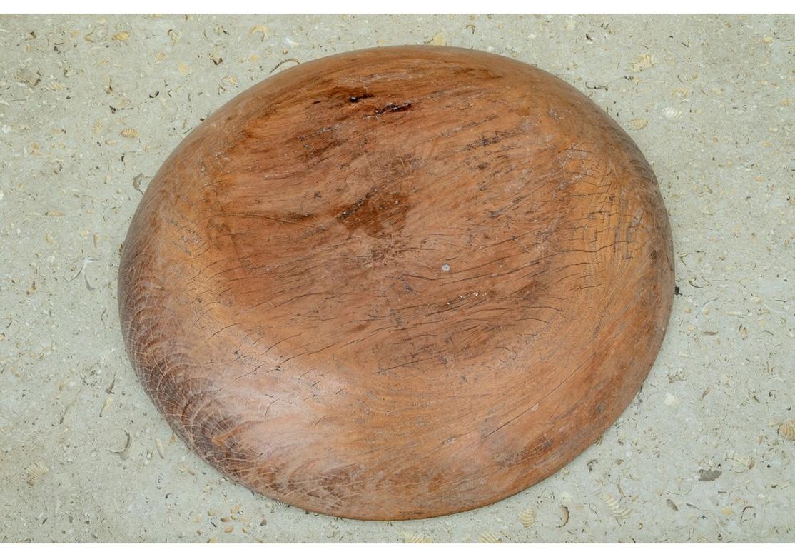 Massive Rustic Antique Wooden Dough Bowl 1
