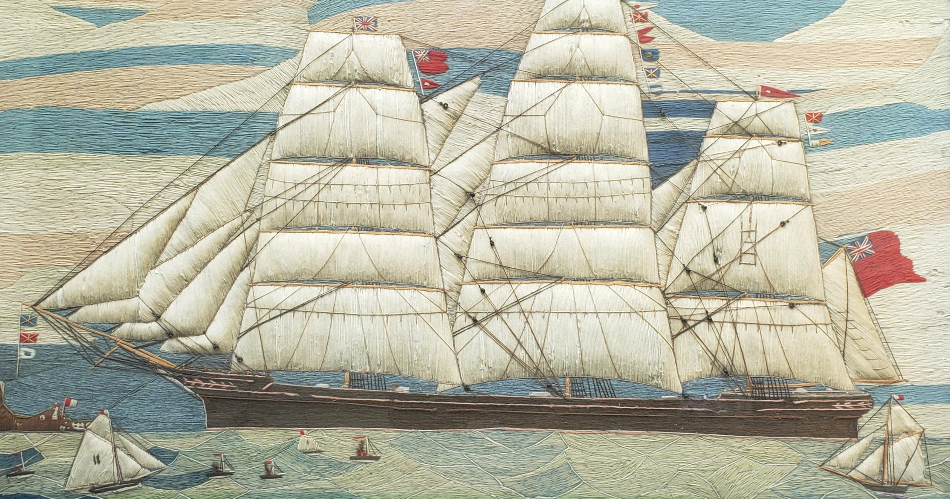 Massive Sailor's Woolwork of a British Merchant Navy Clipper Ship 4