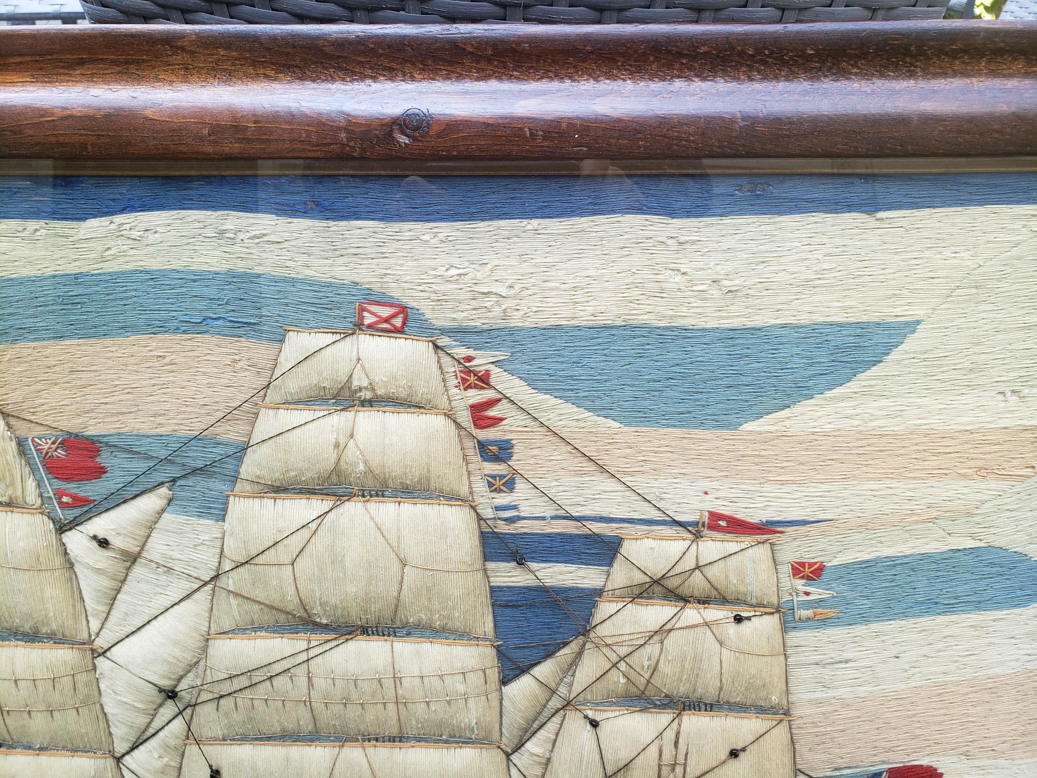 19th Century Massive Sailor's Woolwork of a British Merchant Navy Clipper Ship