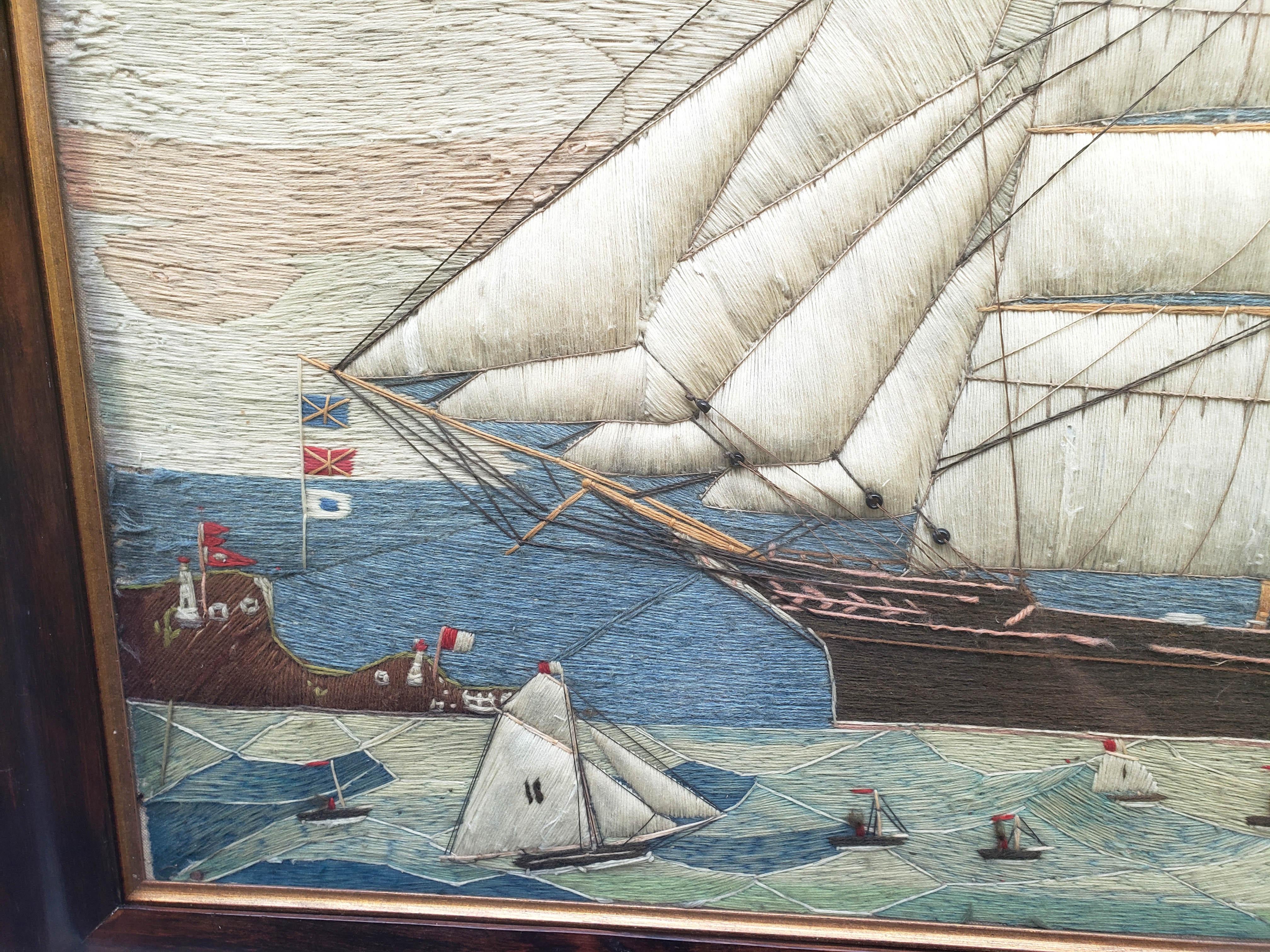 Massive Sailor's Woolwork of a British Merchant Navy Clipper Ship 1