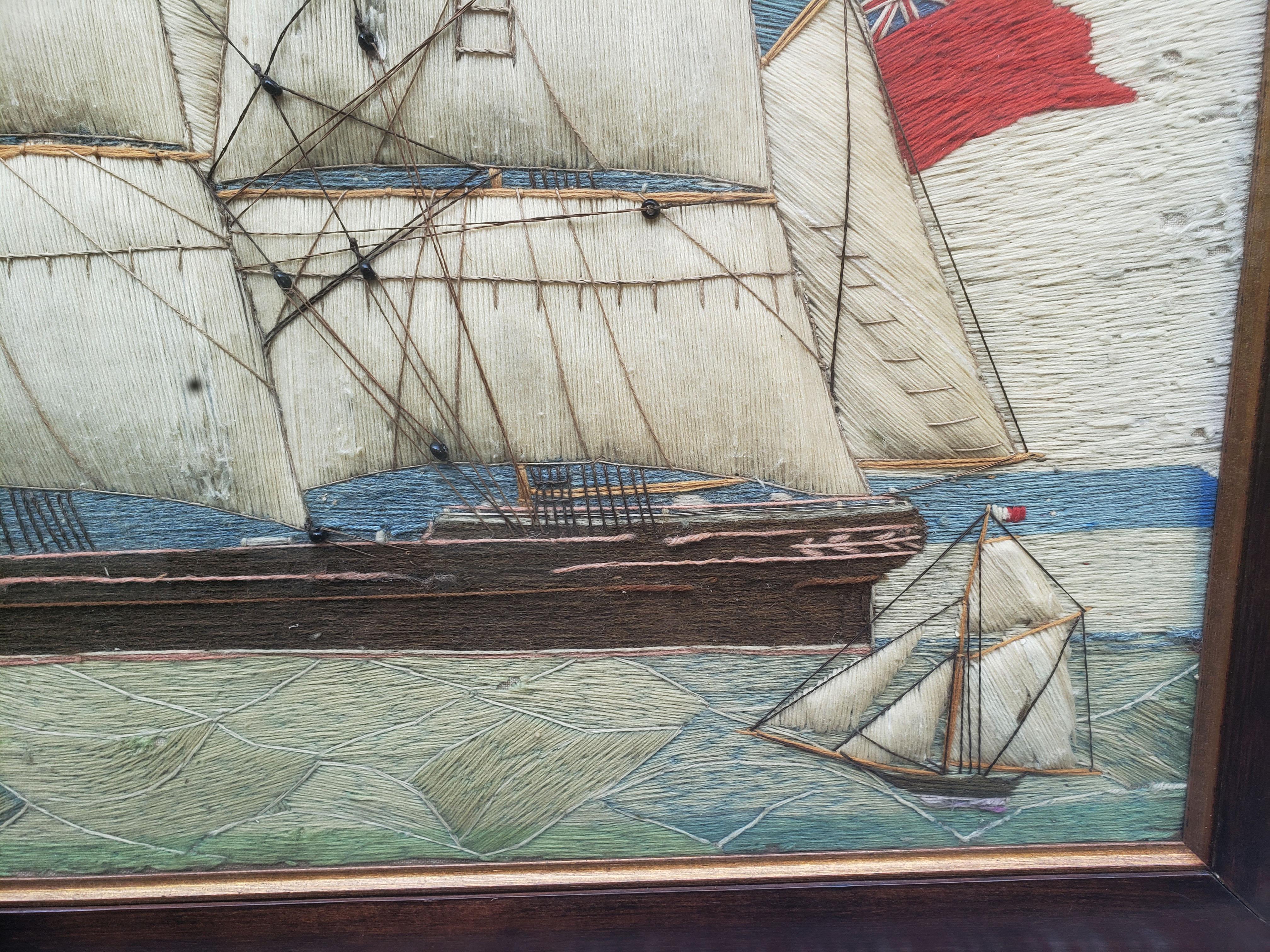 Massive Sailor's Woolwork of a British Merchant Navy Clipper Ship 2