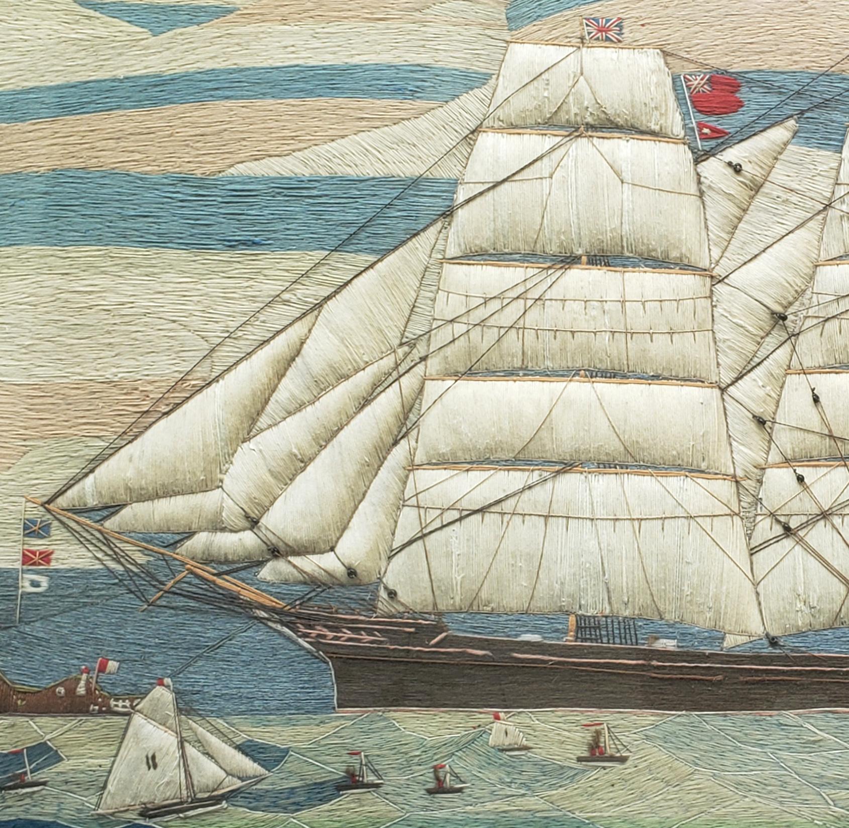 Massive Sailor's Woolwork of a British Merchant Navy Clipper Ship 3