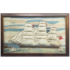 Massive Sailor's Woolwork of a British Merchant Navy Clipper Ship