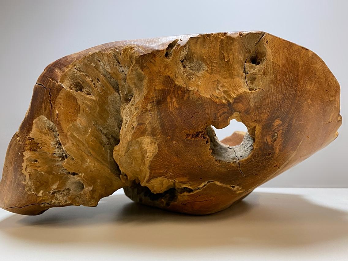 Fatto a mano Grande ciotola scandinava di metà secolo in teak organico, firmata 1967, Svezia in vendita