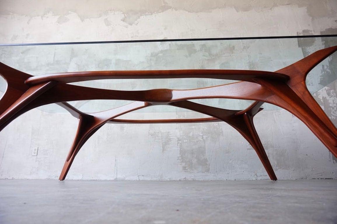 Massive Sculpted Walnut Adrian Pearsall Dining or Conference Table 1