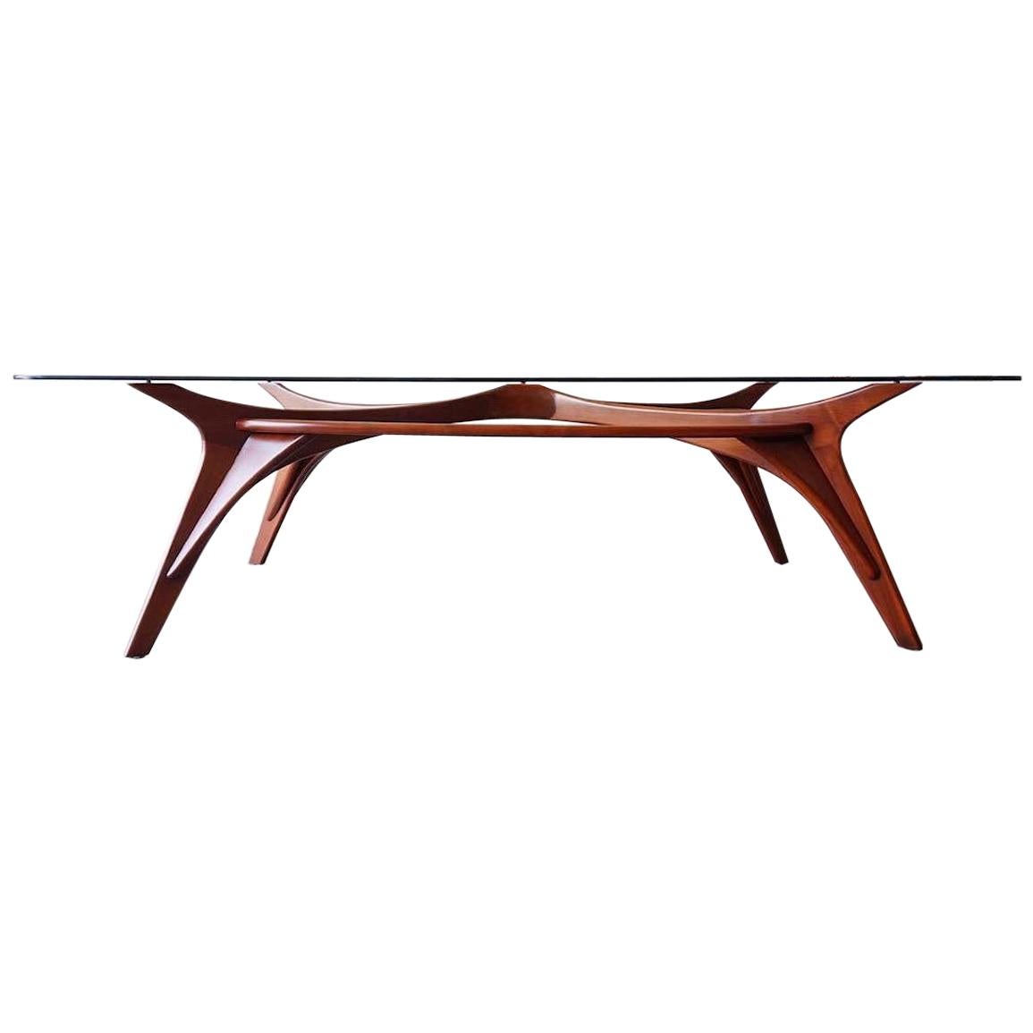 Massive Sculpted Walnut Adrian Pearsall Dining or Conference Table