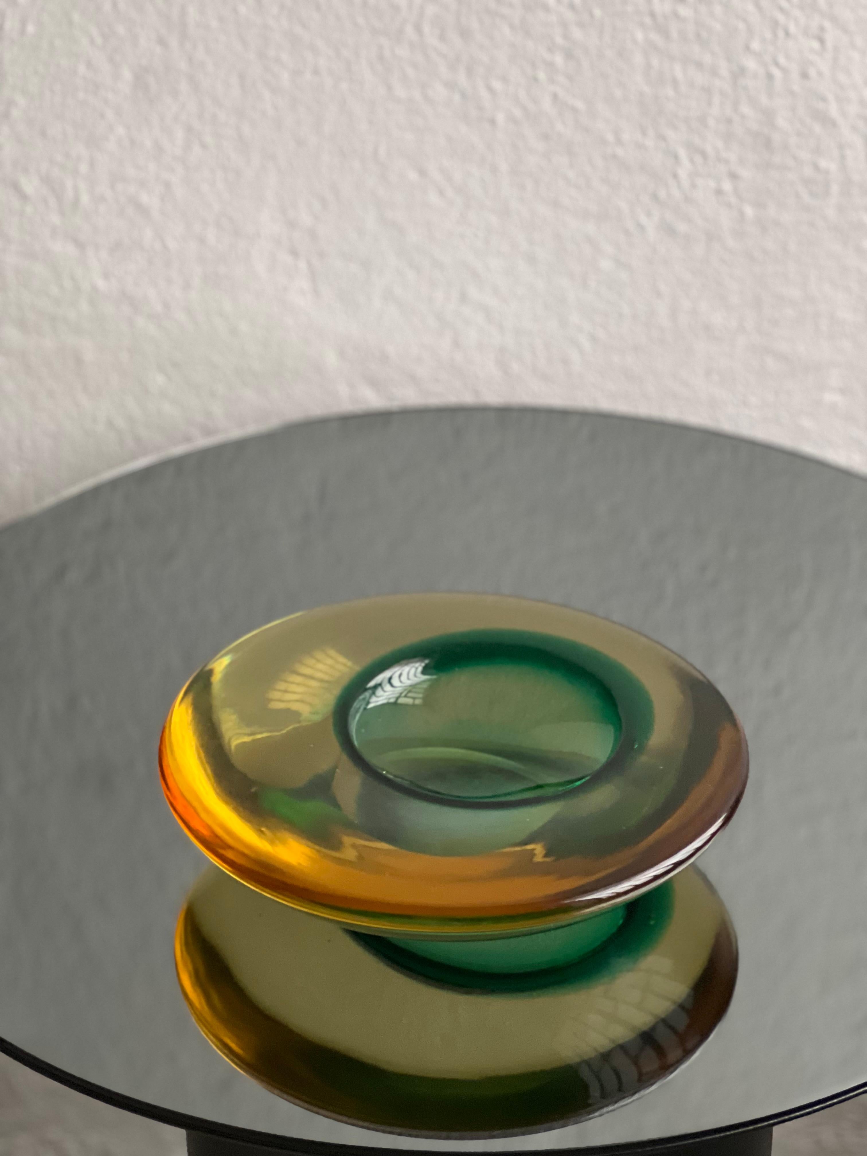 Gran cuenco escultórico de cristal de Murano de Antonio da Ros Cenedese, fabricado en Italia en venta 3