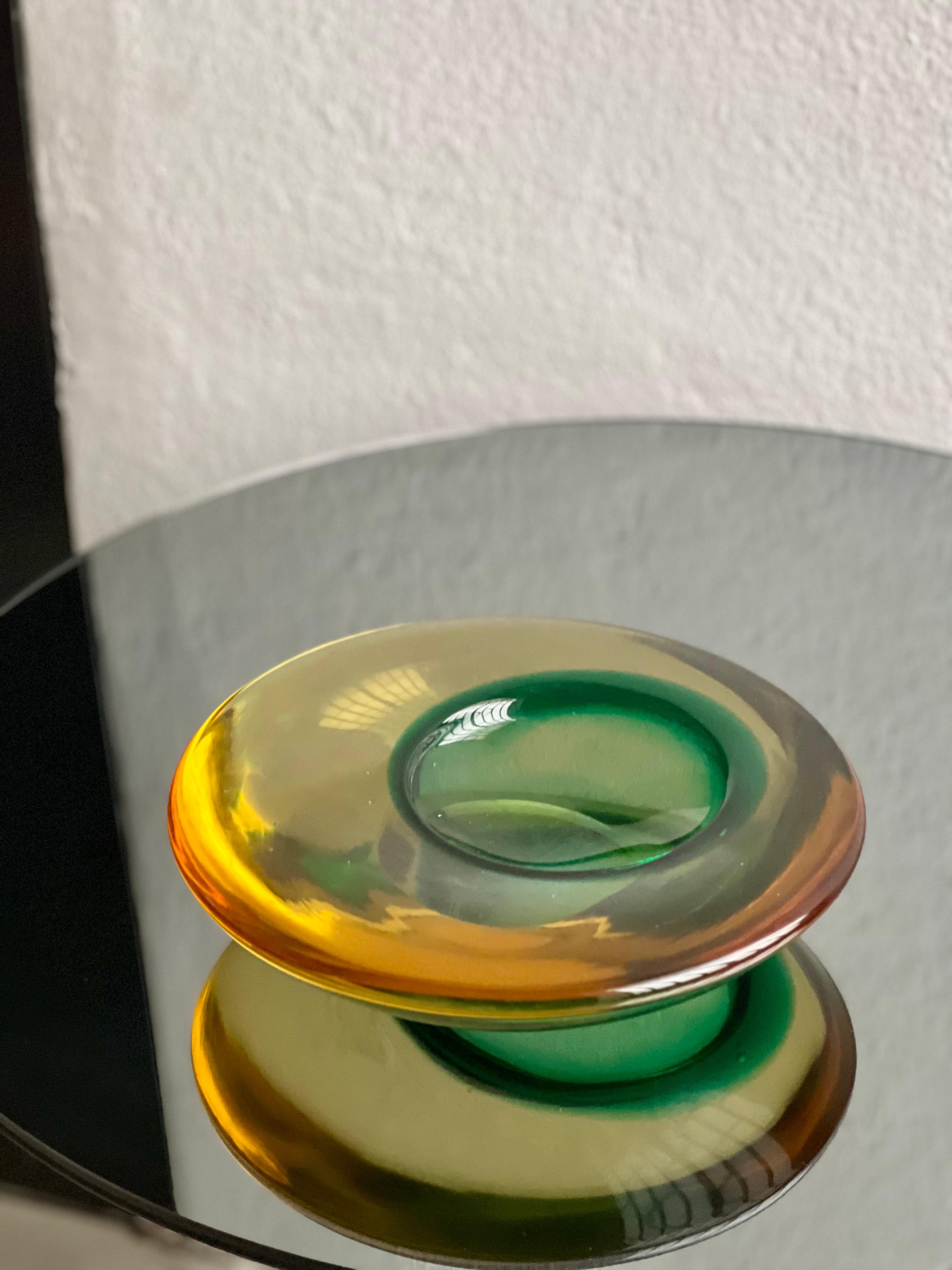 Gran cuenco escultórico de cristal de Murano de Antonio da Ros Cenedese, fabricado en Italia en venta 4