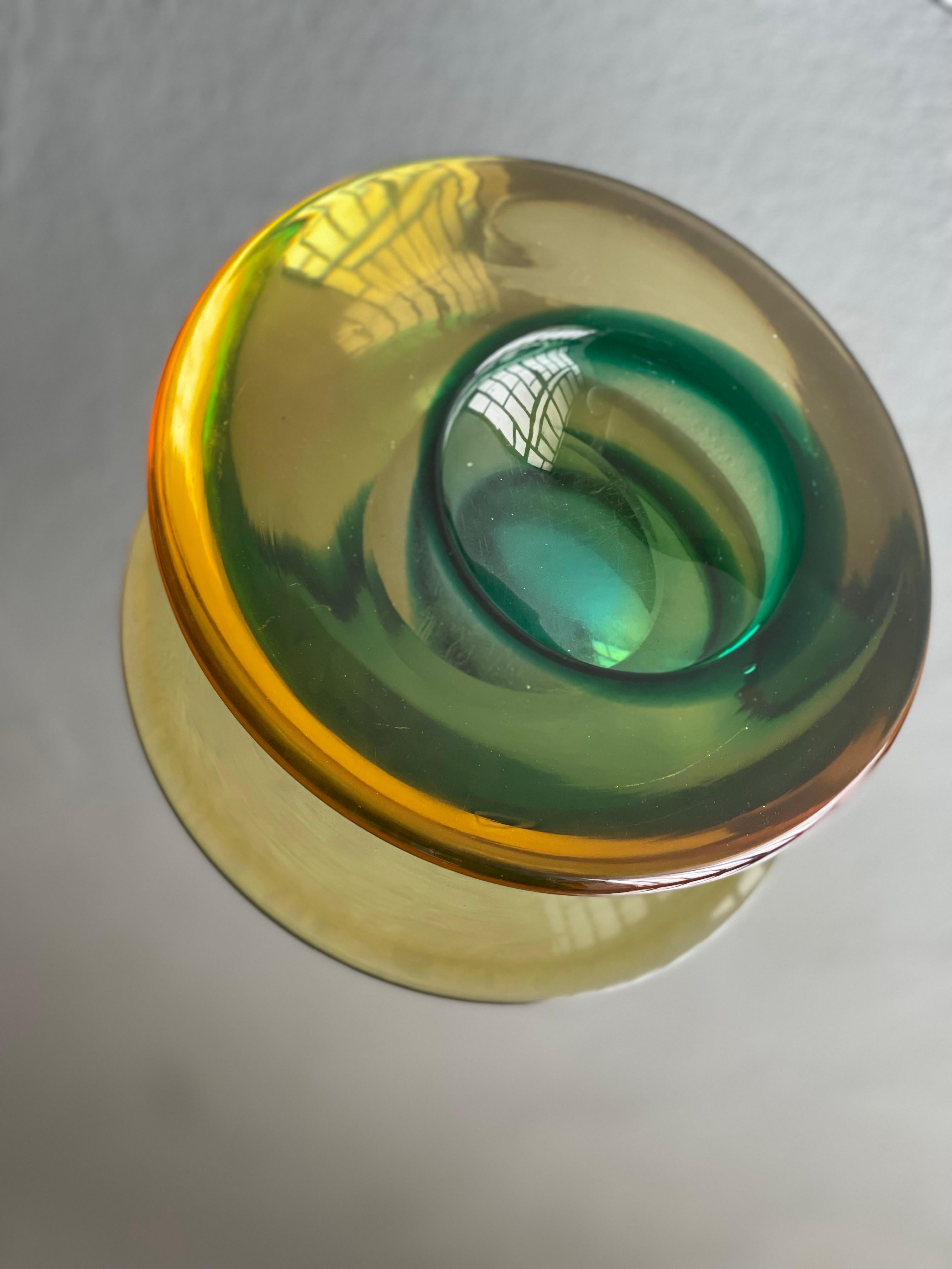 Gran cuenco escultórico de cristal de Murano de Antonio da Ros Cenedese, fabricado en Italia Moderno en venta